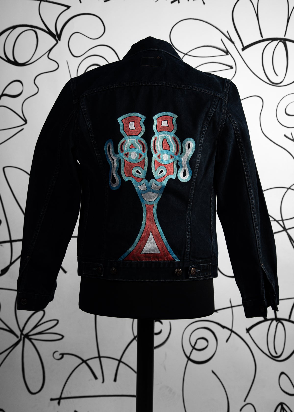 #9 Veste Levi's Noir Bleu Vintage Upcycled by Josua Carvalho