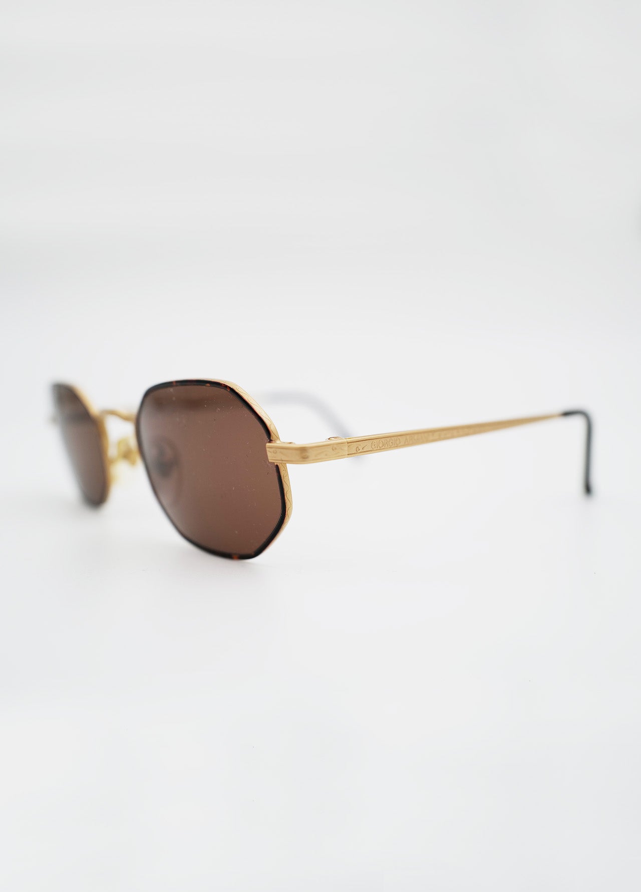 Lunette Armani vintage verre filté brun et monture dorée