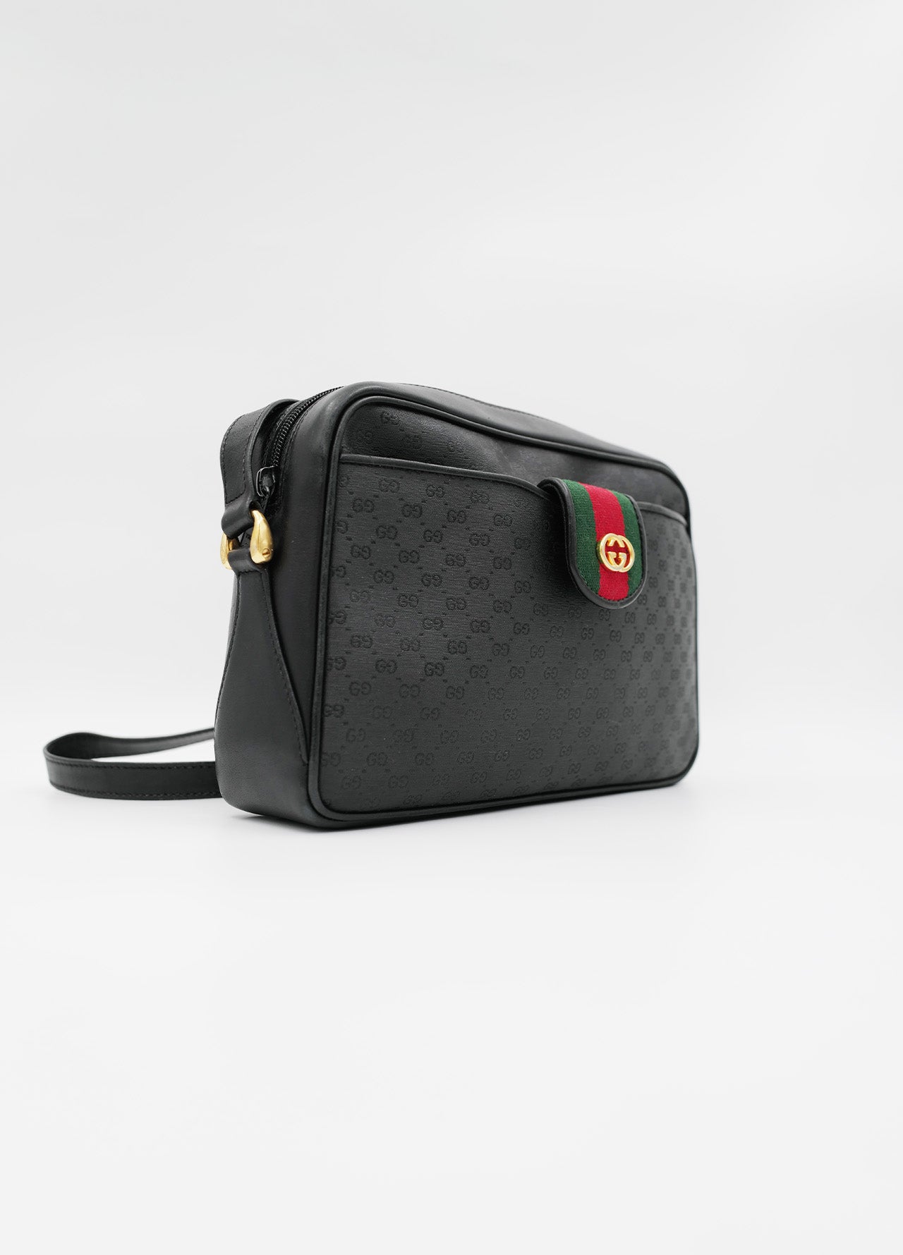 Bag-Sac-Messenger-crossbody-Guccy-GG-Ophidia-Vintage-circa-80-black-noir-1