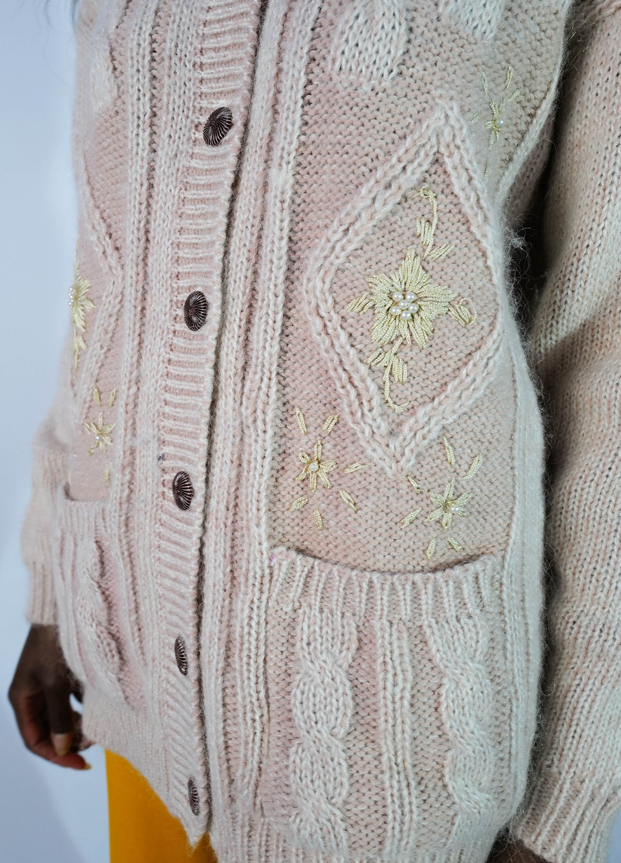 CARDIGAN PULL LAINE À MOTIFS VINTAGE 80'S-004