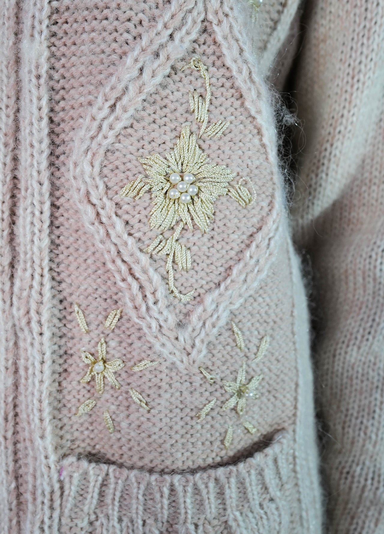 CARDIGAN PULL LAINE À MOTIFS VINTAGE 80'S-005