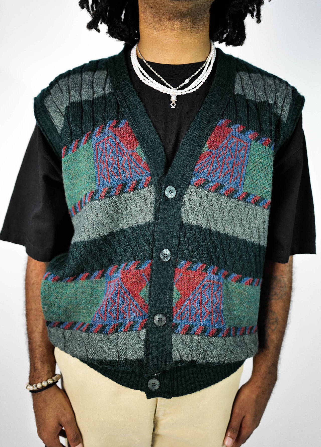 CARDIGAN SANS MANCHES GILET VINTAGE-003