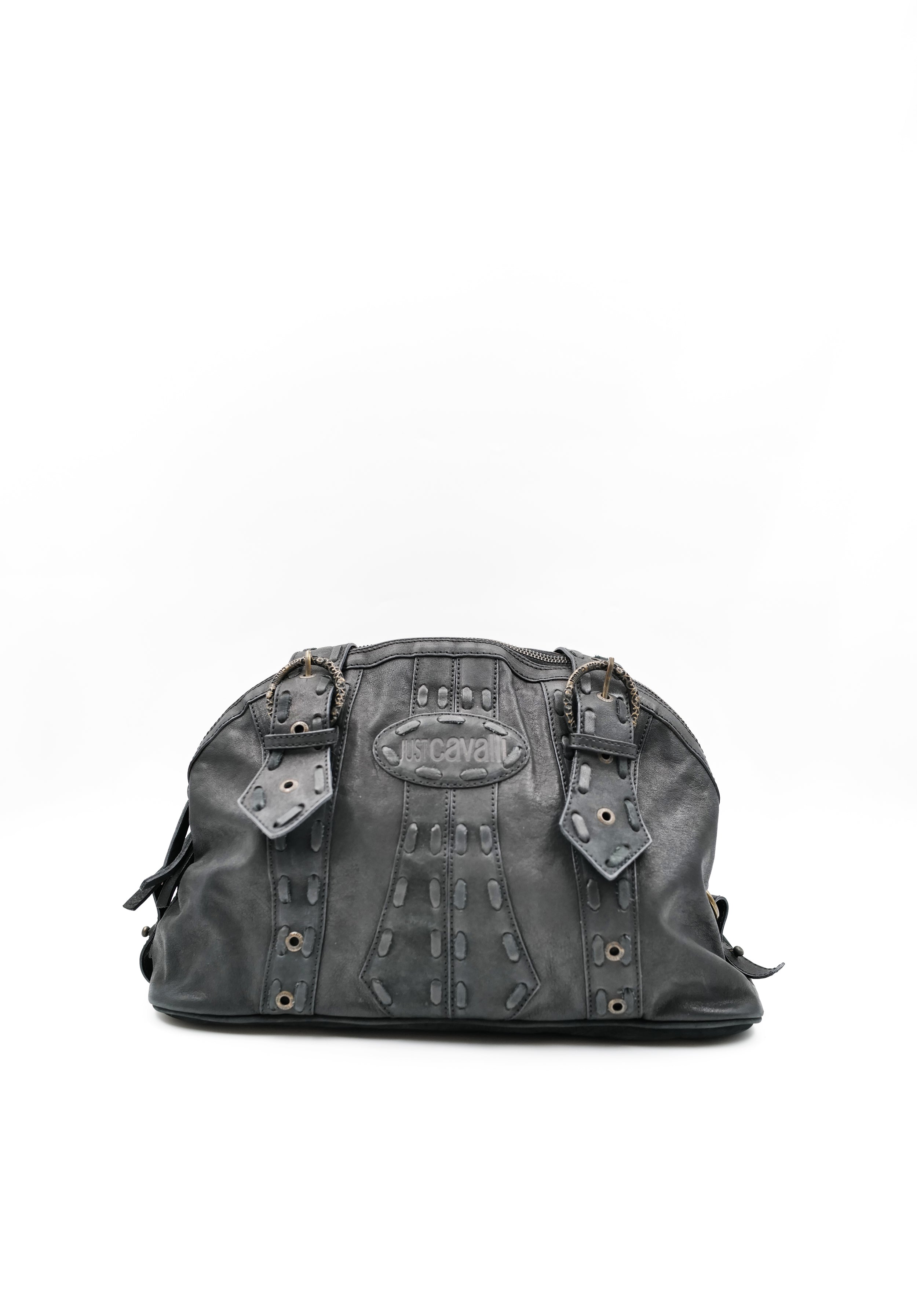 CAVALLI-JUSTCAVALLI-VINTAGE-90S-BAG-HANDBAG-SACAMAIN-LEATHER-CUIR-BLACK-NOIR-01