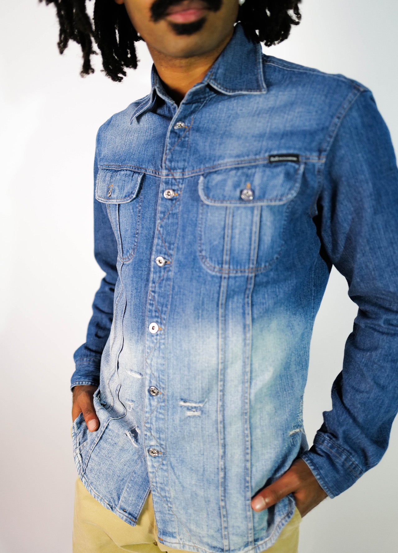 CHEMISE EN JEANS TIE N DYE DENIM DOLCE & GABBANA D&G VINTAGE-003