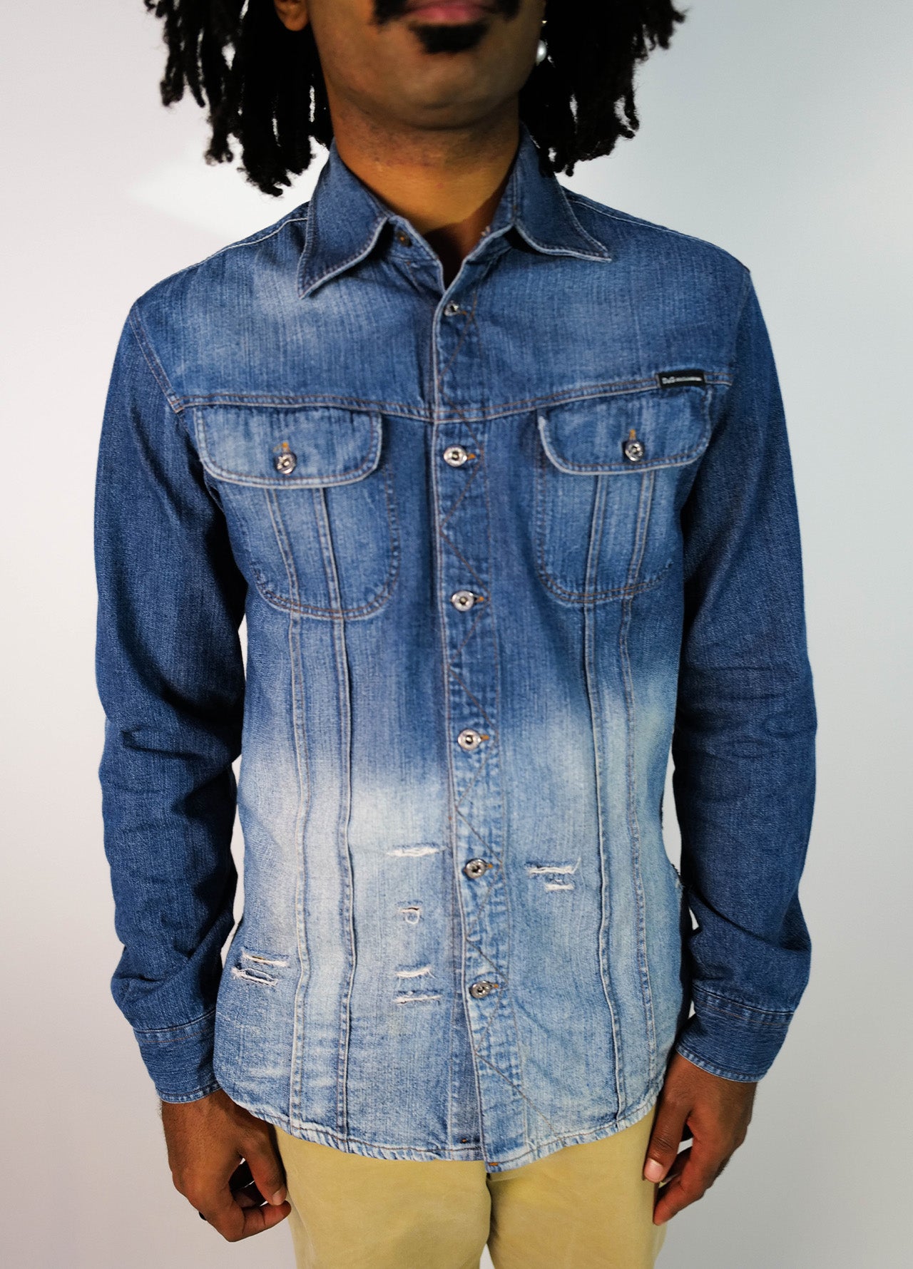 CHEMISE EN JEANS TIE N DYE DENIM DOLCE & GABBANA D&G VINTAGE-004