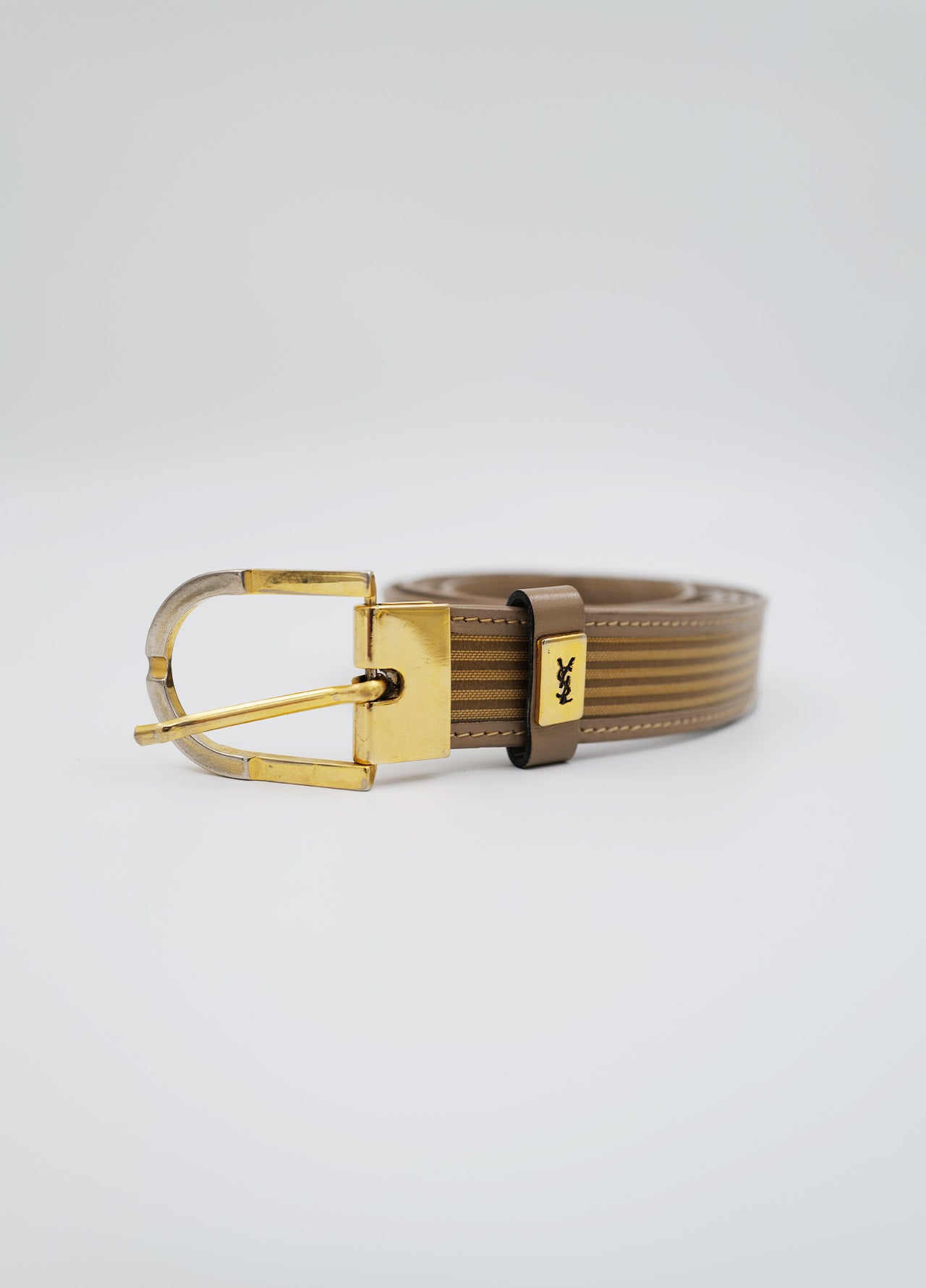 Ceinture-YSL-Boucle-Dore-Cuir-Beige-Brun-01