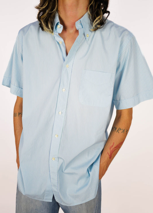 Chemise-Burberry-Bleu-Rayé-Manche-Courte-01