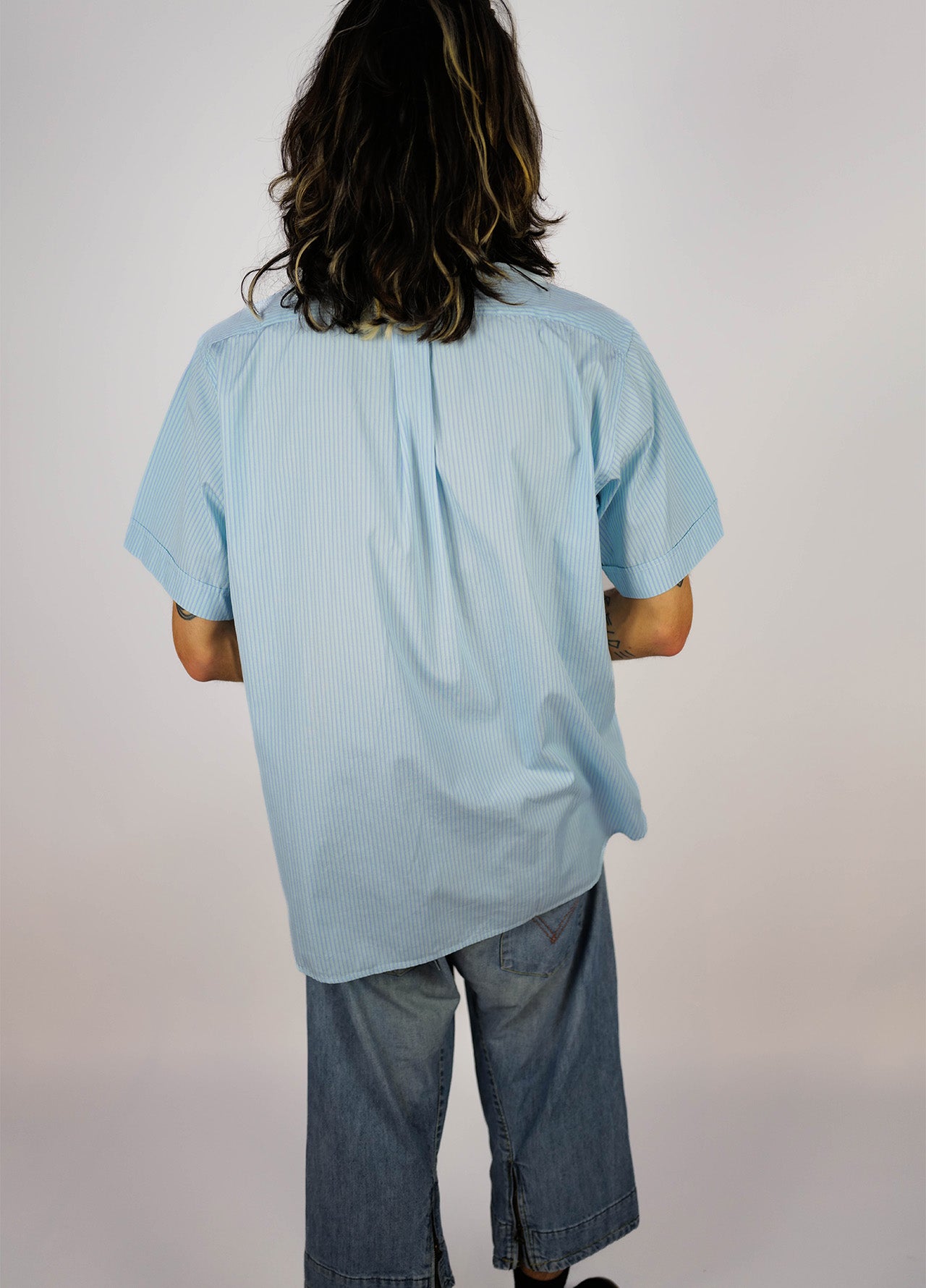 Chemise-Burberry-Bleu-Raye-Manche-Courte-03