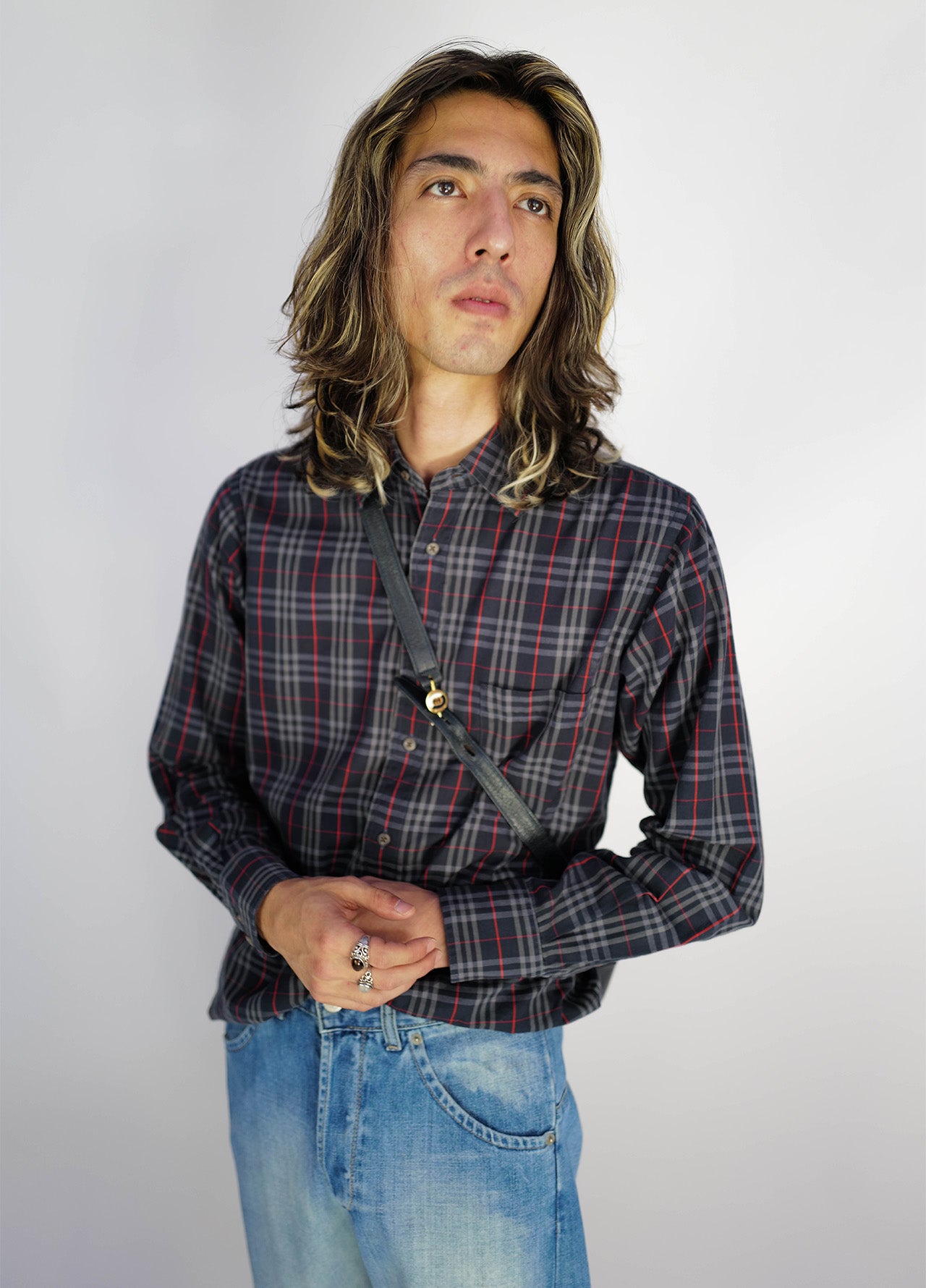 Chemise-Burberry-Tartan-vintage-bleu-navy-rouge-02