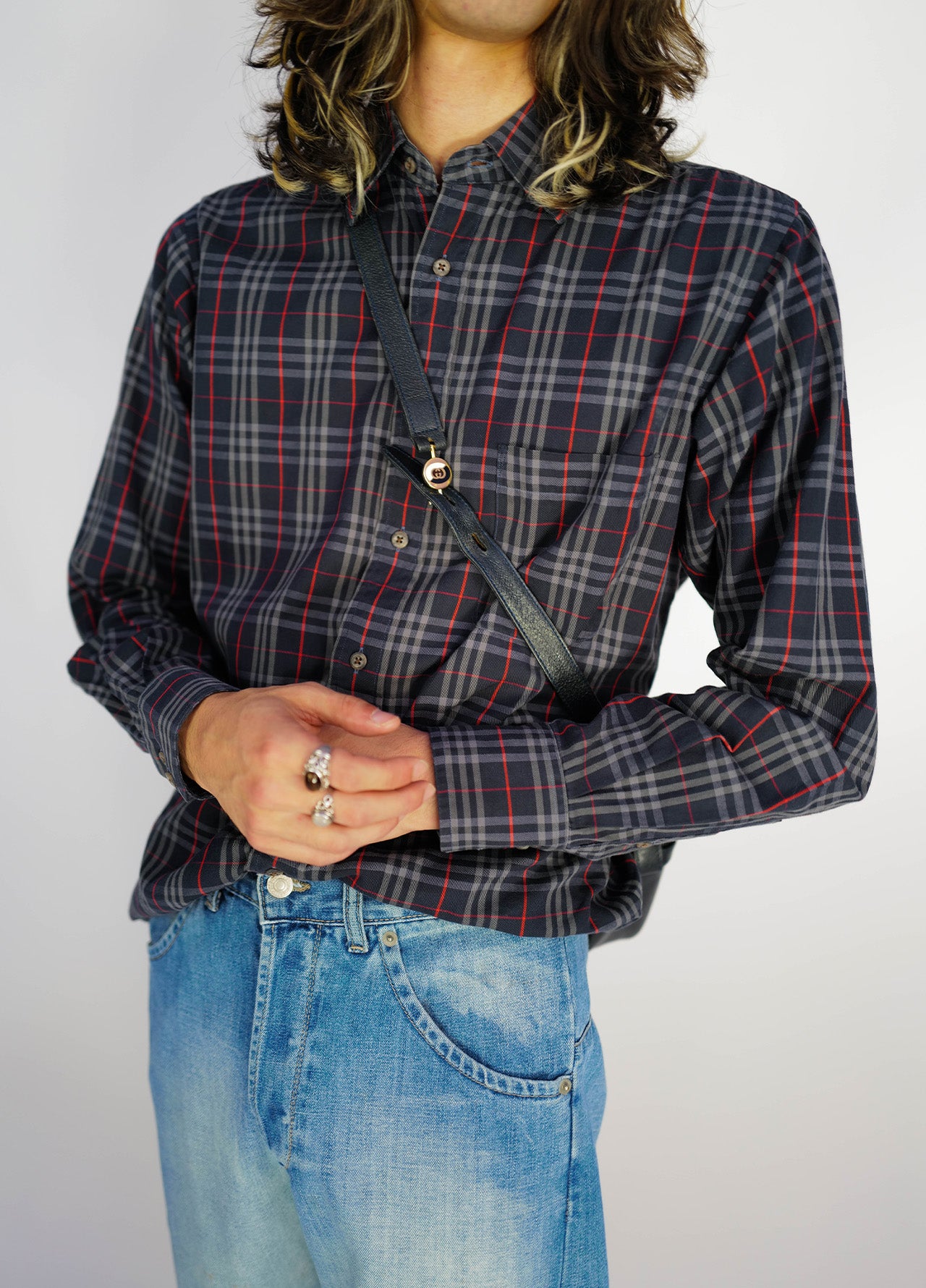 Chemise-Burberry-Tartan-vintage-bleu-navy-rouge-02