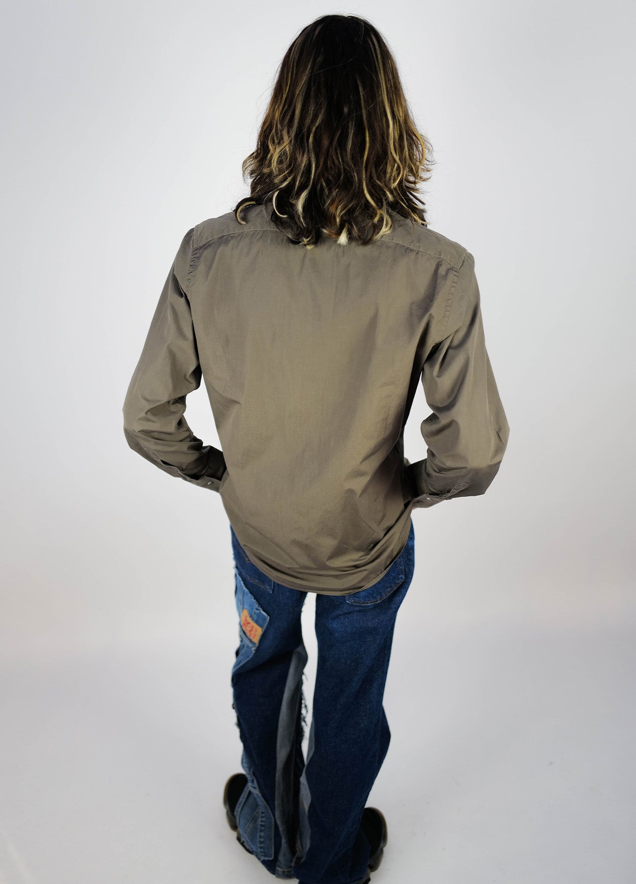 Chemise-Gucci-Uni-Grise-Manche-Longue-Vintage-04