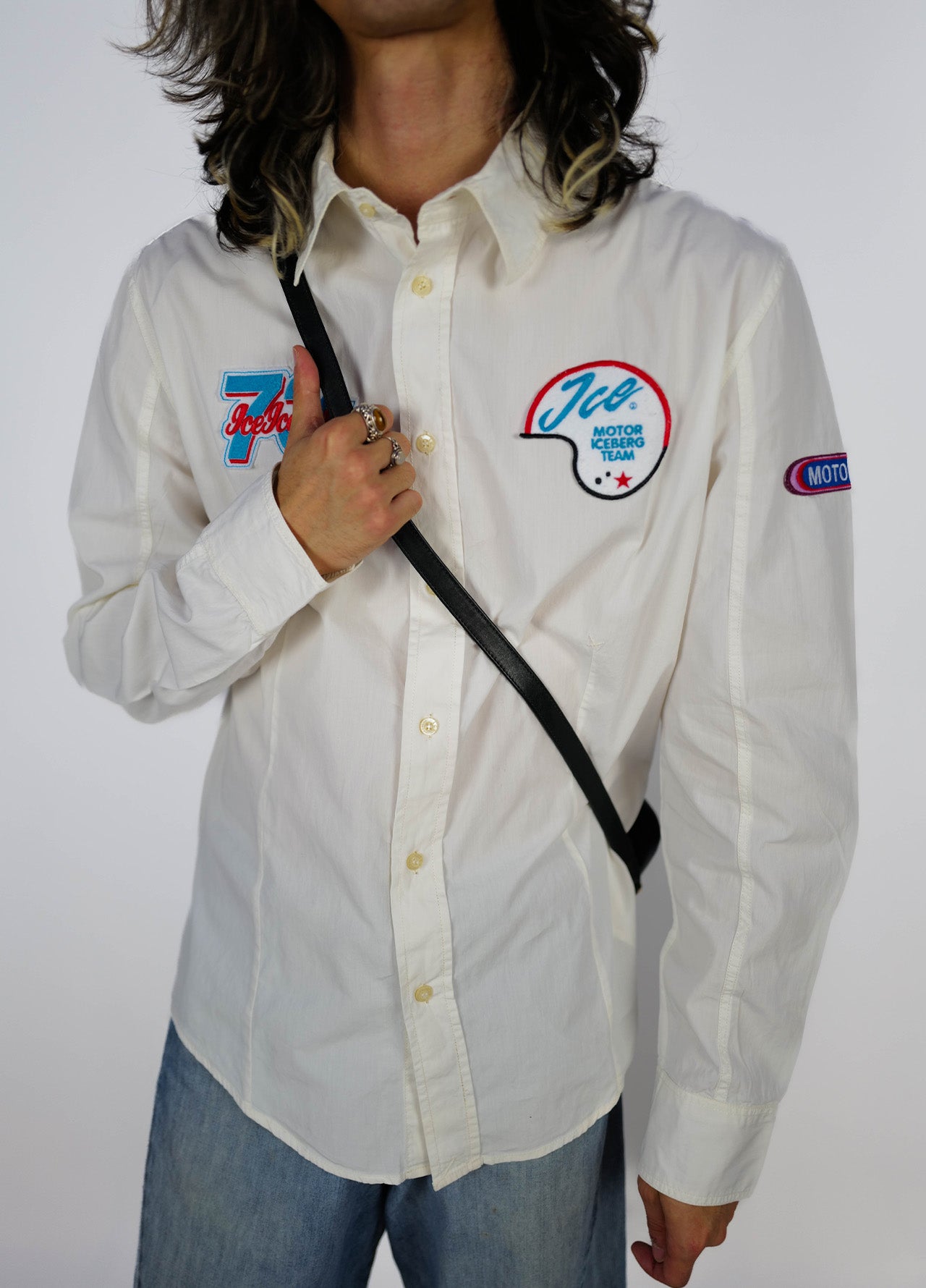 Chemise-Iceberg-Racers-Blanche-Motif-Bleu-Vintage-03