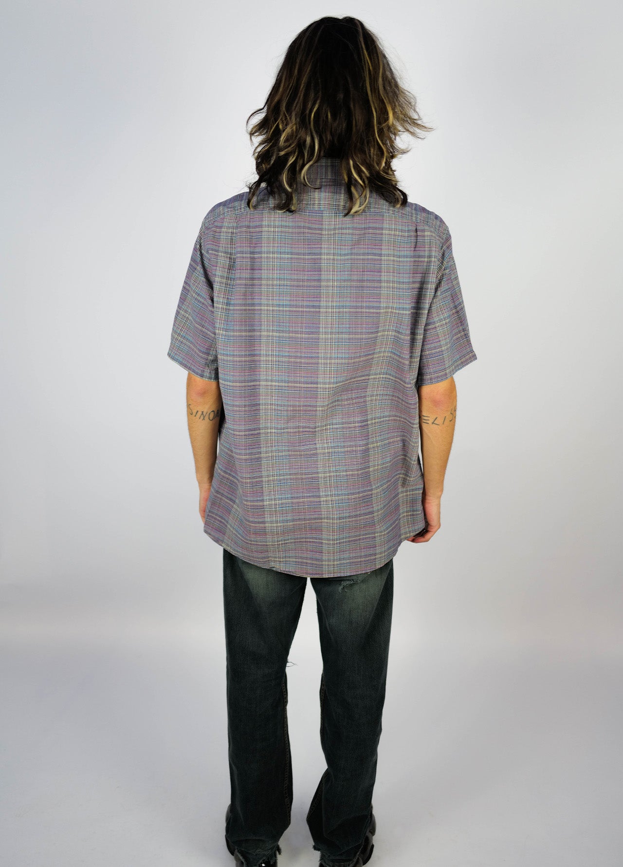 Chemise-Missoni-Violet-Grise-Manche-Longues-Raye-Vintage-03