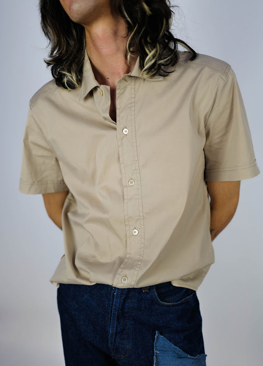 Chemise-Prada-Beige-Manche-Courte-Vintage-01