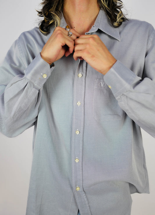 Chemise-Valentino-Bleu-Manches-Longues-Vintage-01