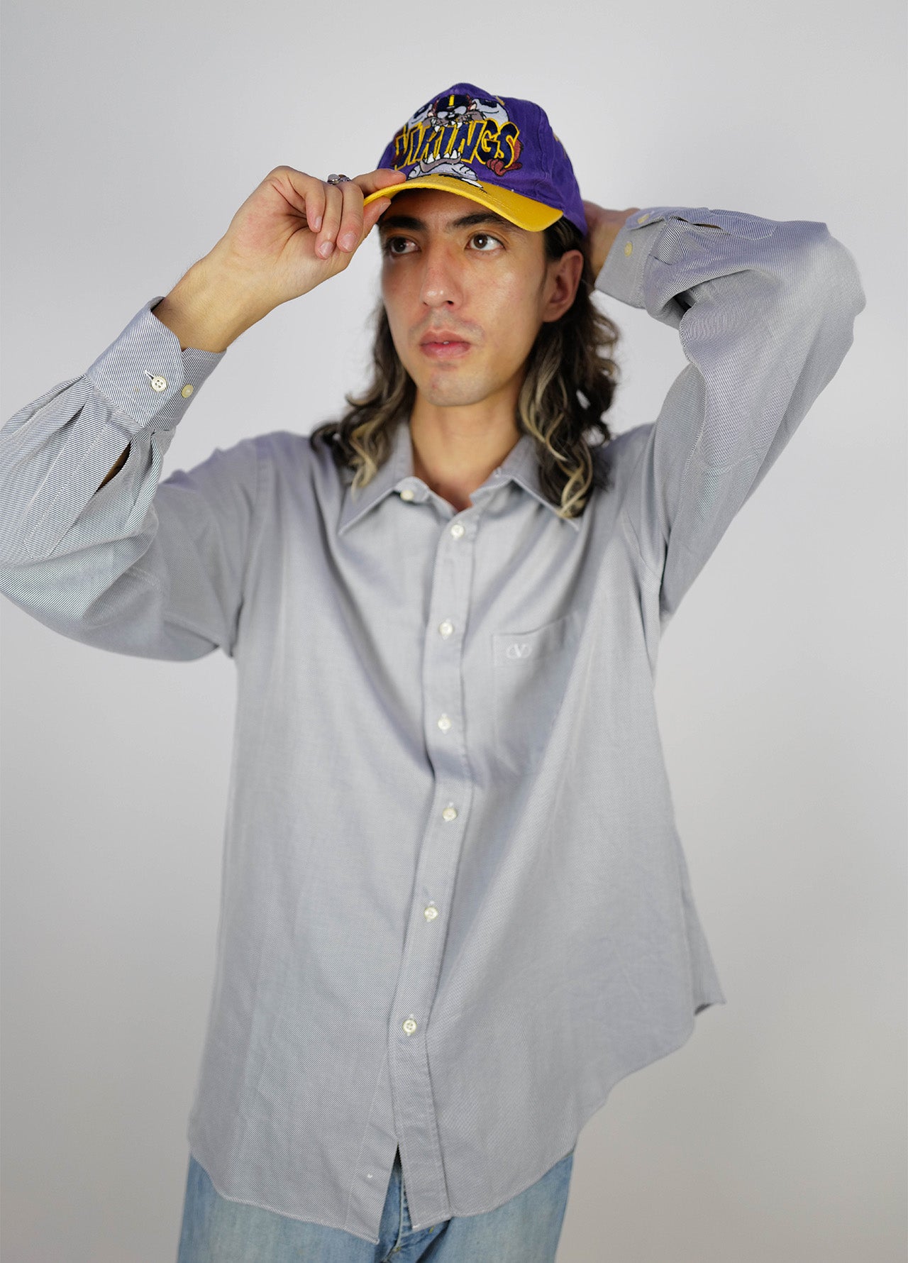 Chemise-Valentino-Bleu-Manches-Longues-Vintage-02