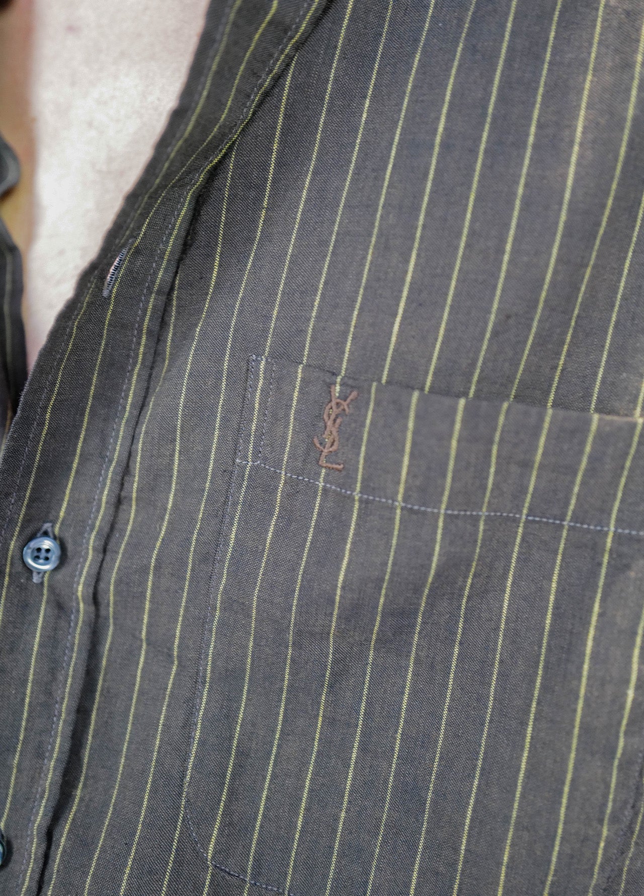 Chemise-shirt-YSL-YvesSaintLaurent-vintage-brown-brun-rayure-5