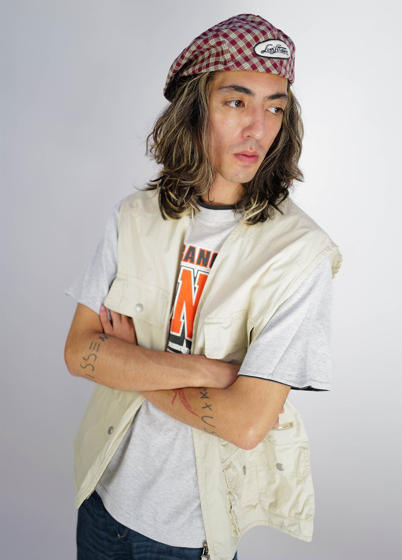 Gilet-top-pecheur-peche-YSL-YvesSaintLaurent-Circa-vintage-80-90-White-blanc-2