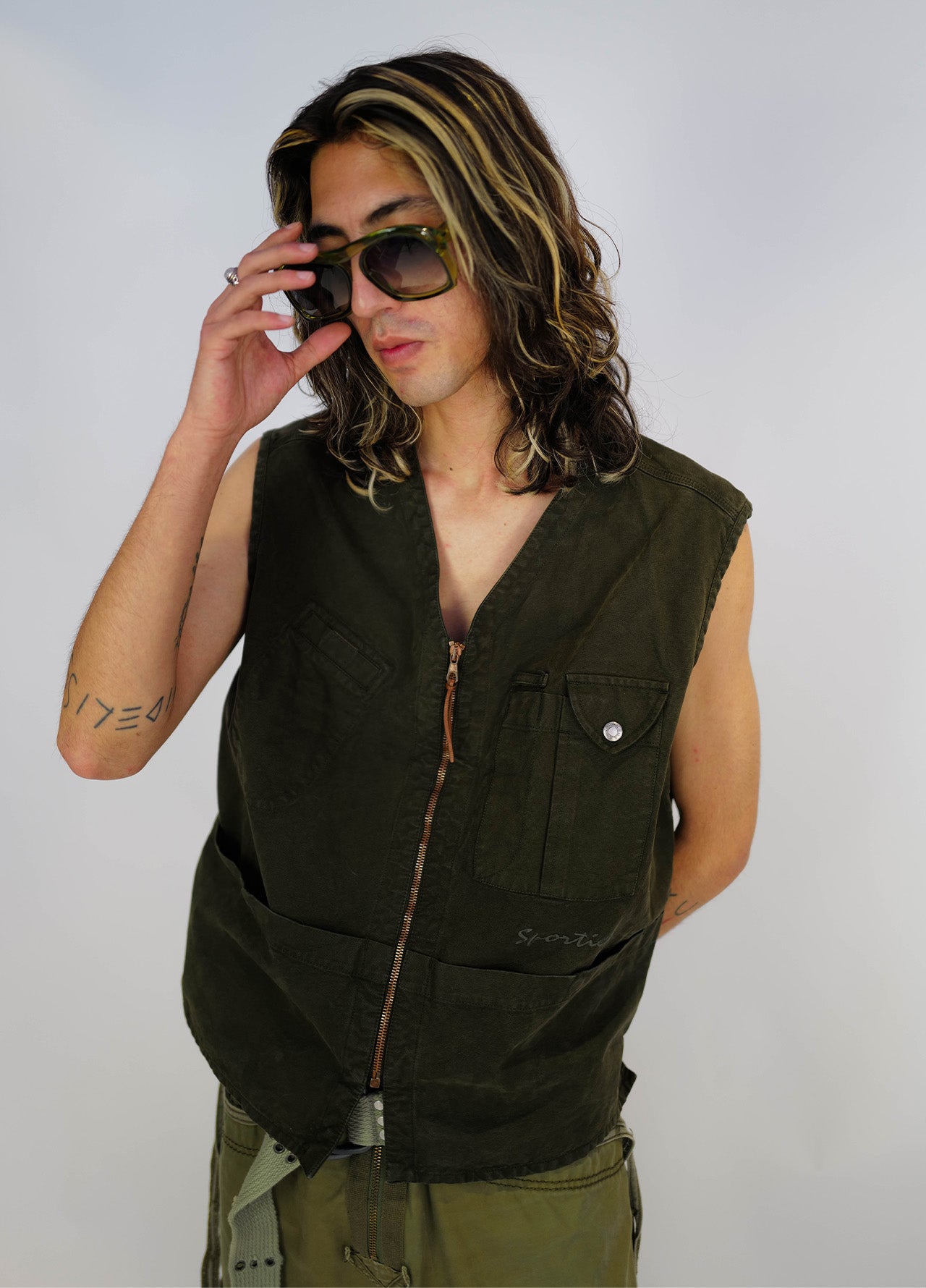 Gilet-top-pecheur-sport-Iceberg-Vintage-2000-Y2K-Green-vert-1