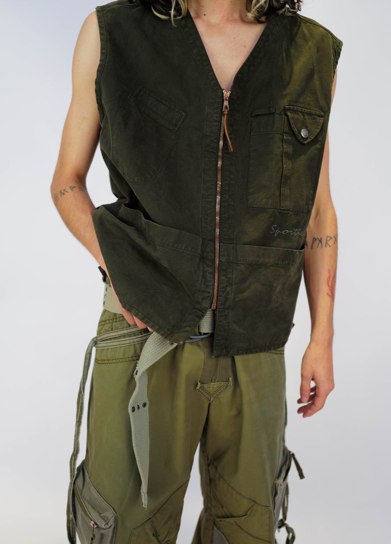 Gilet-top-pecheur-sport-Iceberg-Vintage-2000-Y2K-Green-vert-5