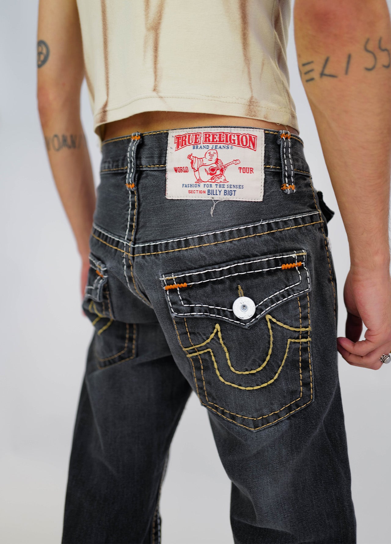 Jeans-Denim-TrueReligion-True-Religion-2000-Vintage-Y2K-Grey-gris-3