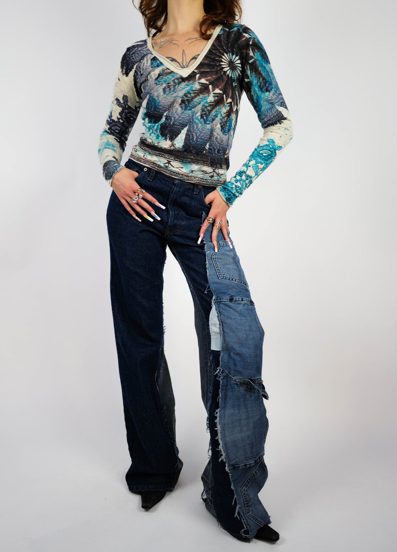 Jeans-denim-Levi's-Levis-reworked-unique-vintage-blue-bleu-6
