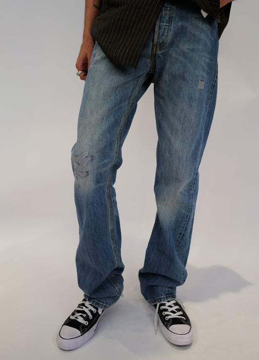 Jeans-denim-Levis-Levi's-501-reworked-vintage-blue-bleu-1