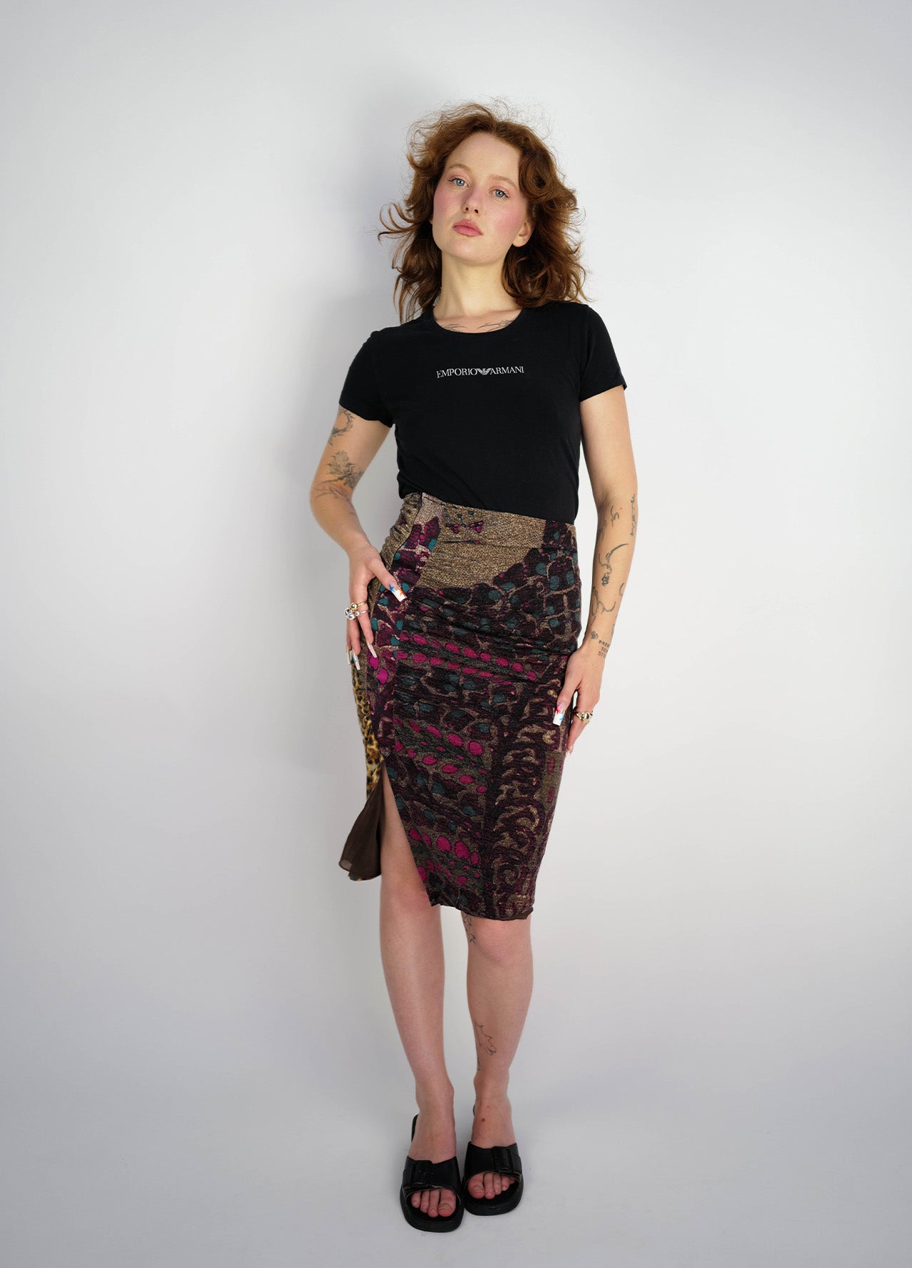 Jupe-RobertoCavalli-Roberto-Cavalli-vintage-Y2K-brown-brun-motifs-1