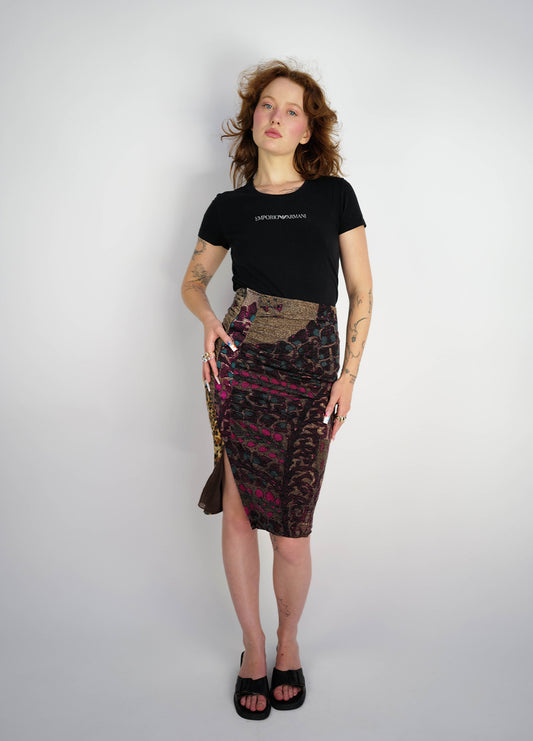 Jupe-RobertoCavalli-Roberto-Cavalli-vintage-Y2K-brown-brun-motifs-1