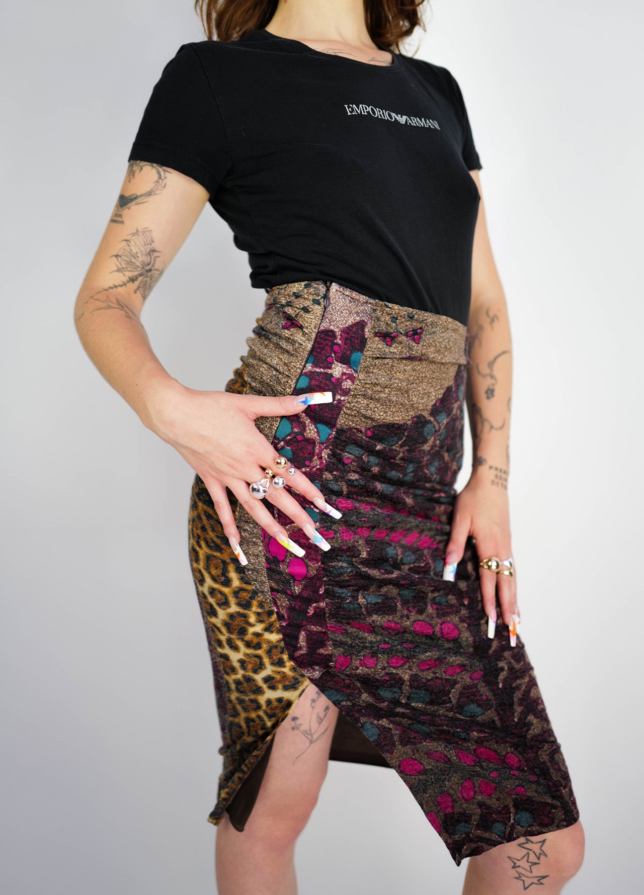 Jupe-RobertoCavalli-Roberto-Cavalli-vintage-Y2K-brown-brun-motifs-2