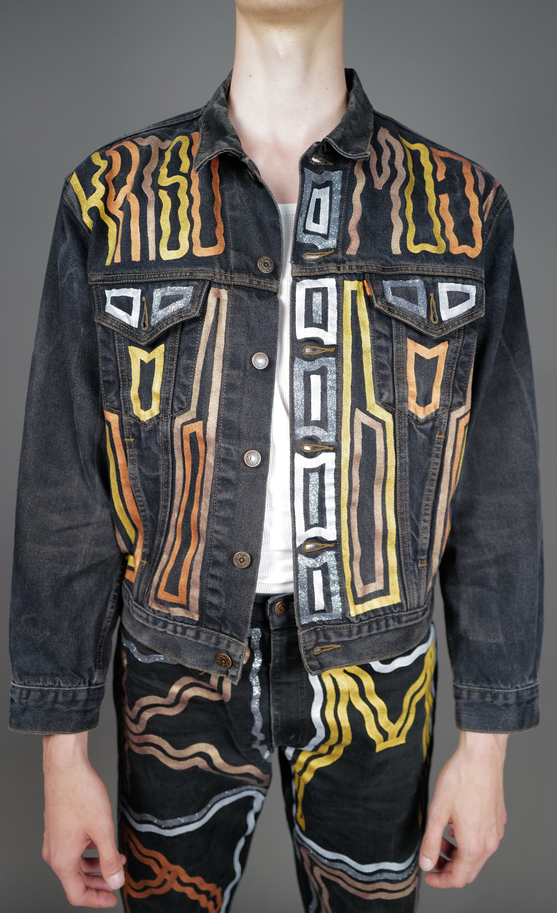 Veste Levi's Noir Vintage Upcycled by Josua Carvalho