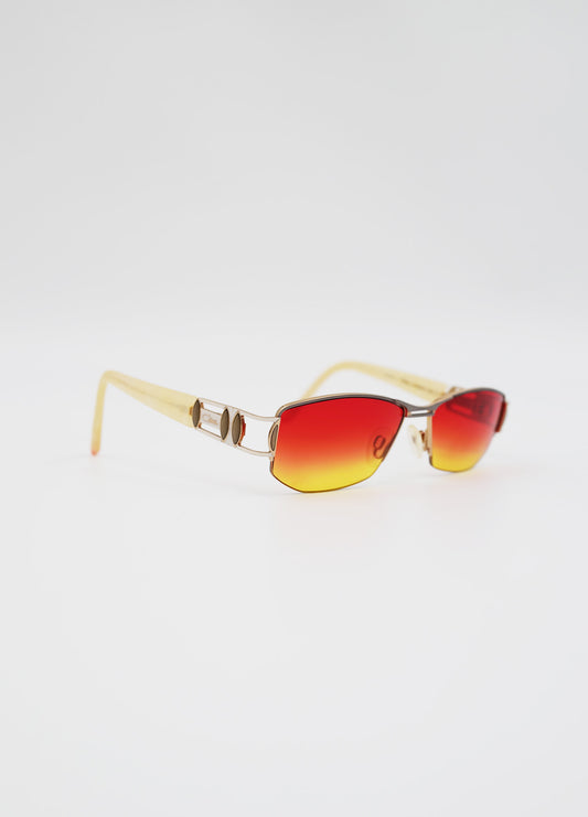 Lunette-Cazal-Verre-Teinte-Rouge-Orange-Design-Metal-Vintage-01