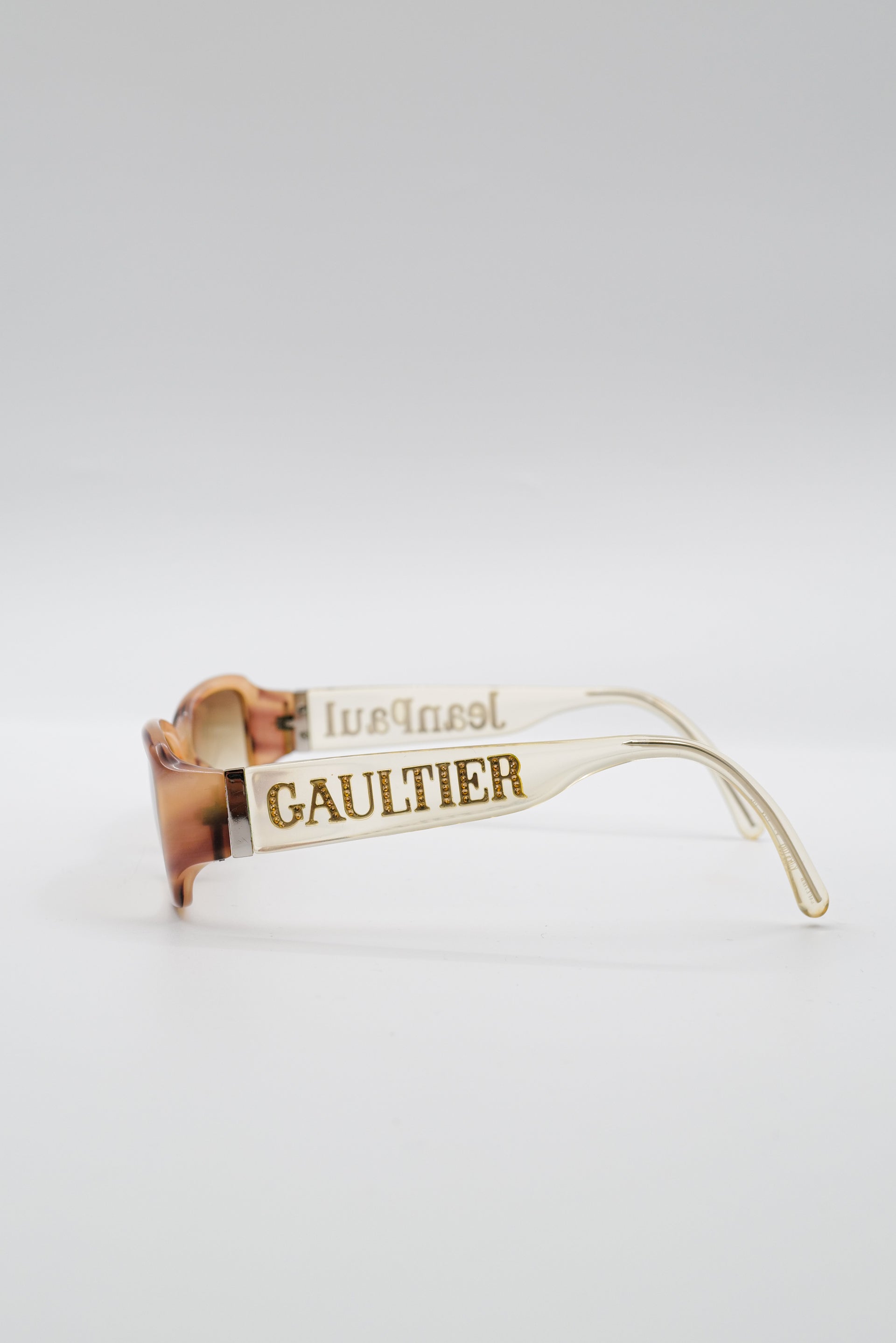 JEAN PAUL GAULTIER LIGHT BROWN REWORKED SUNGLASSES