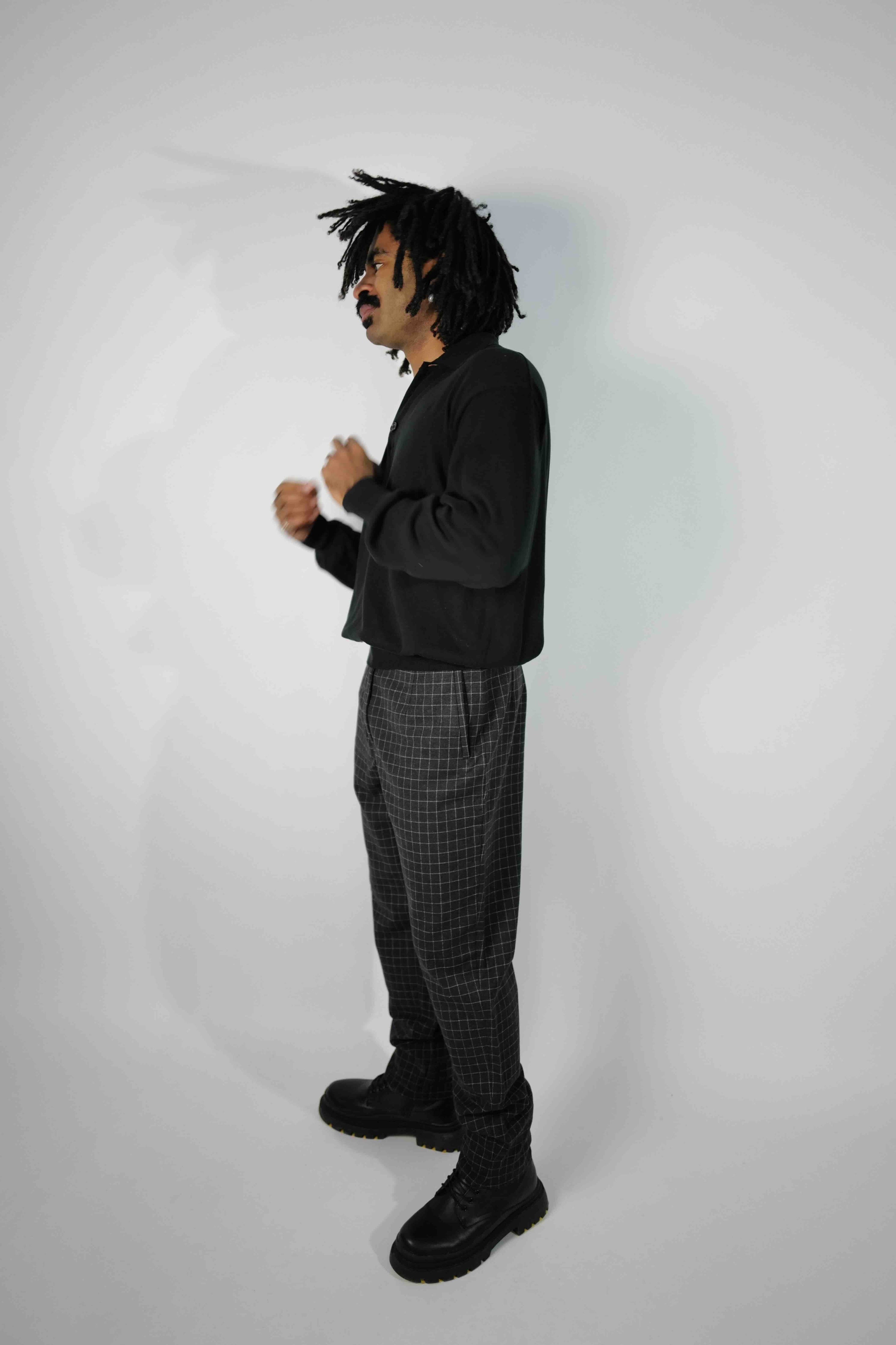 PANTALON À CARREAUX EN LAINE LA SARTORIA VINTAGE-001
