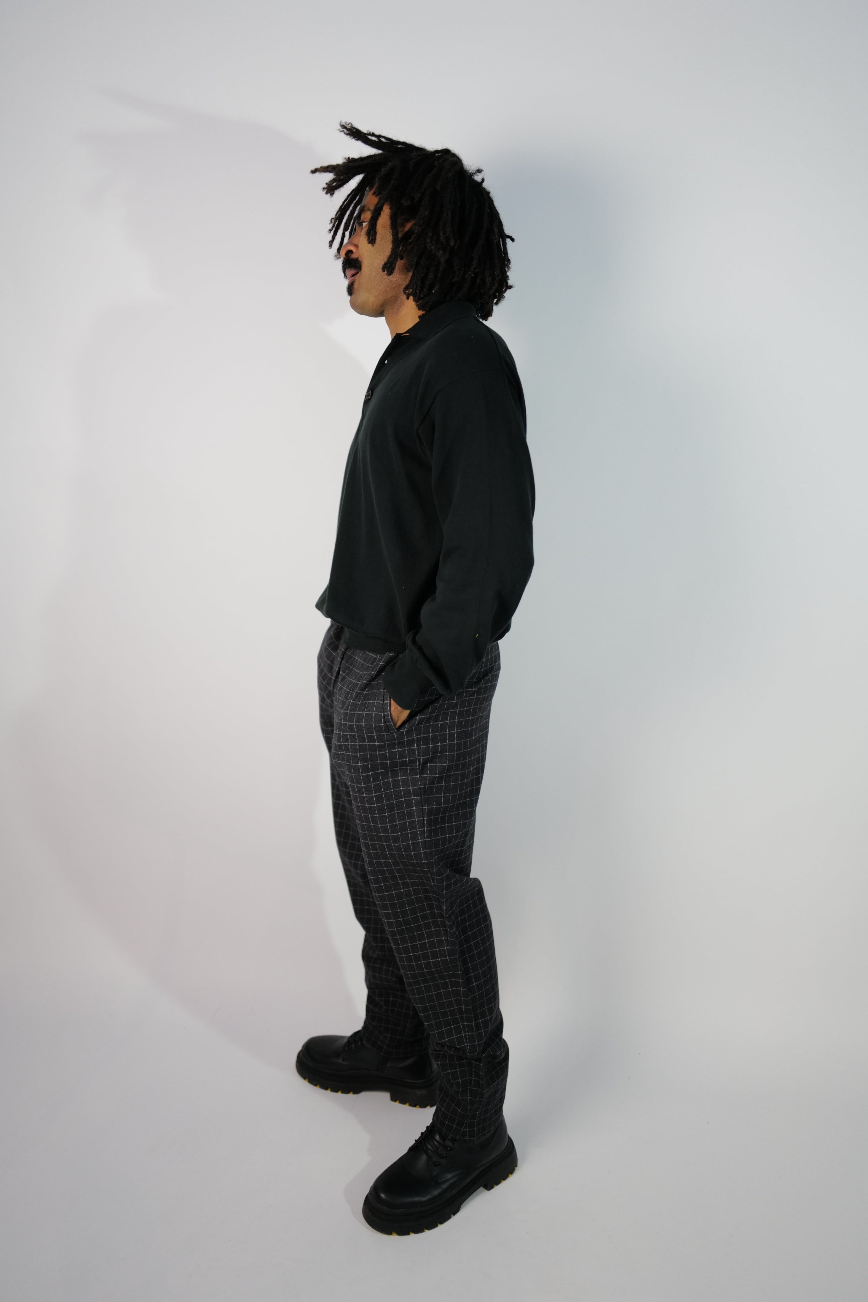 PANTALON À CARREAUX EN LAINE LA SARTORIA VINTAGE-002