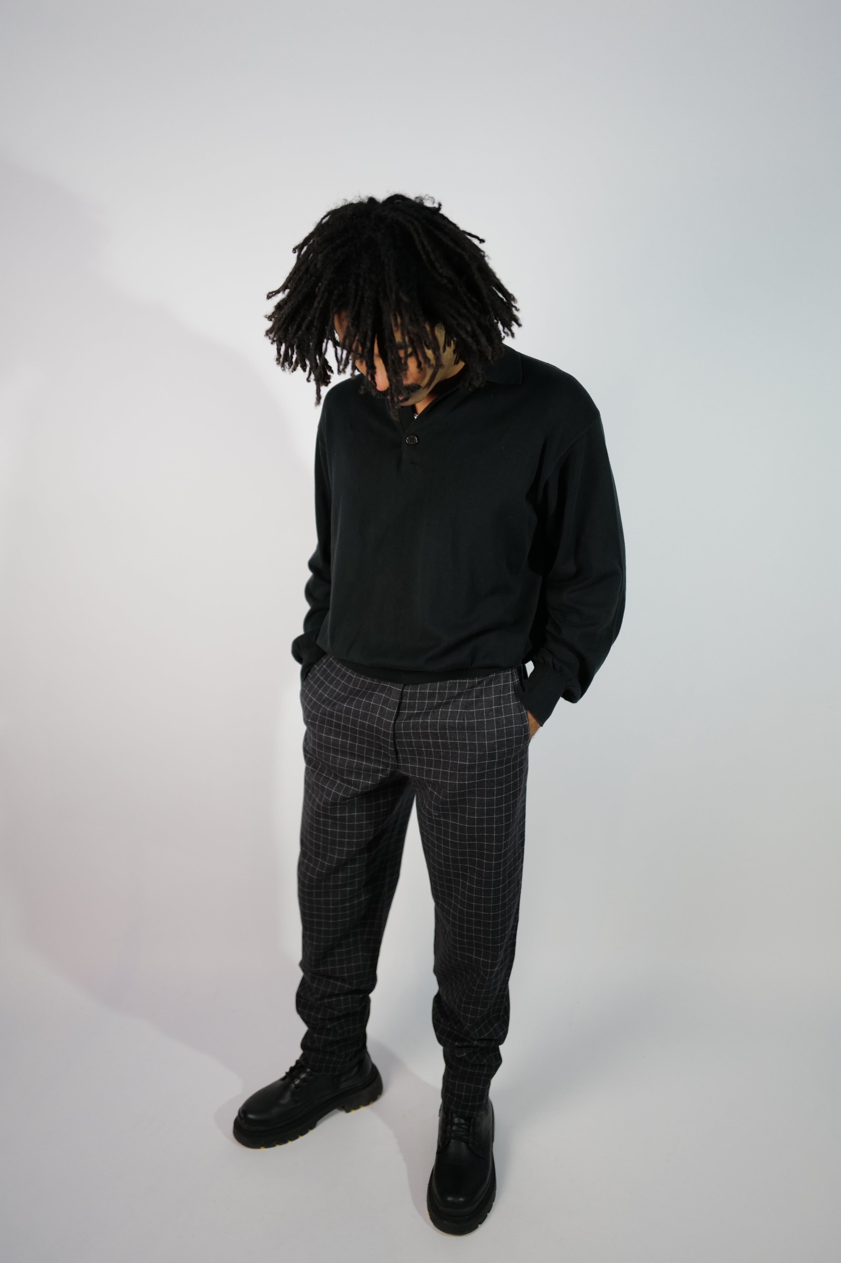 PANTALON À CARREAUX EN LAINE LA SARTORIA VINTAGE-004