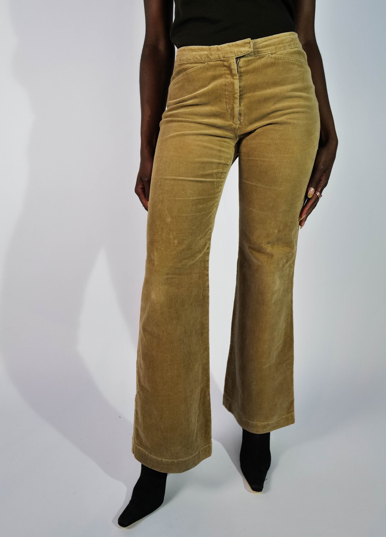 PANTALON VELOURS CÔTELÉ FLARE BURBERRY VINTAGE 00'S-002