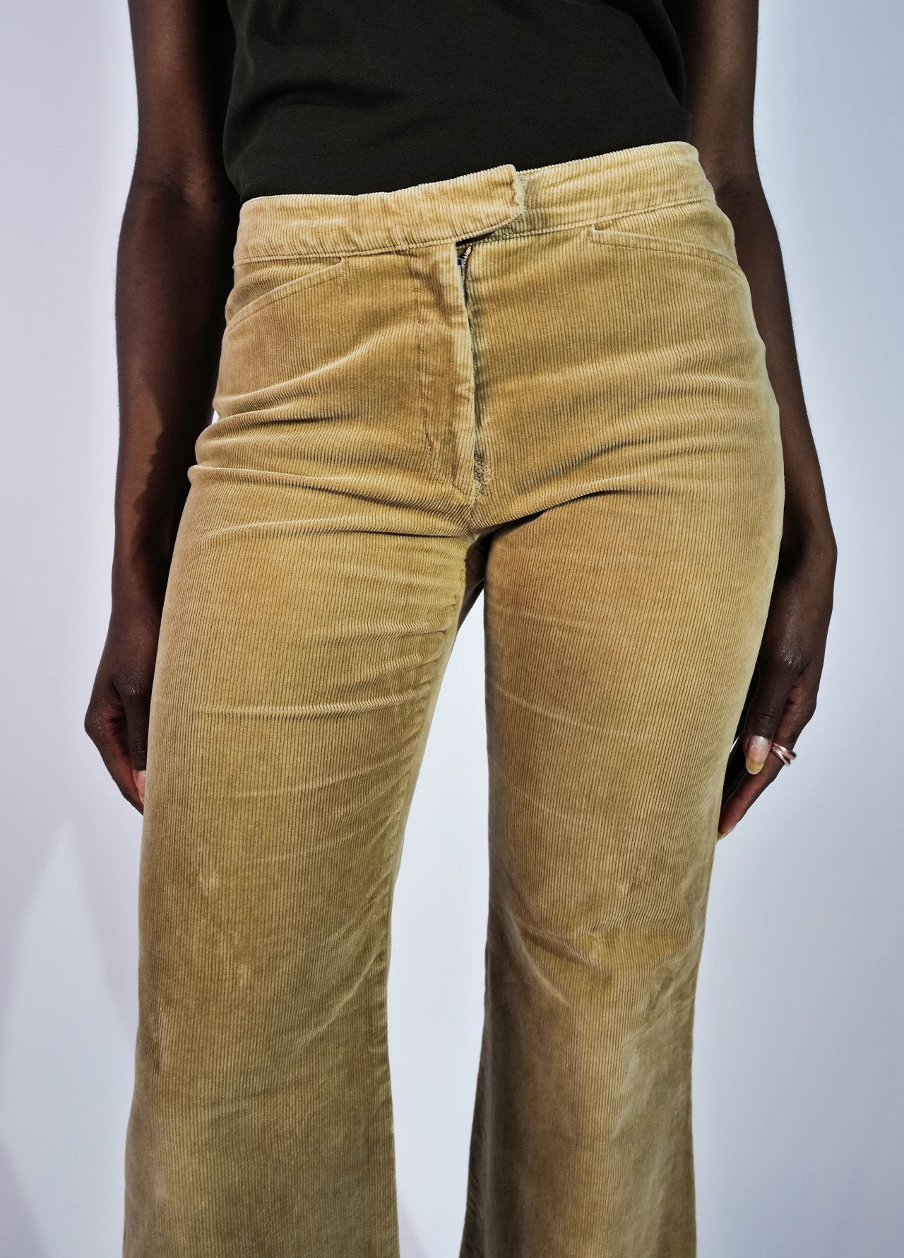 PANTALON VELOURS CÔTELÉ FLARE BURBERRY VINTAGE 00'S-004