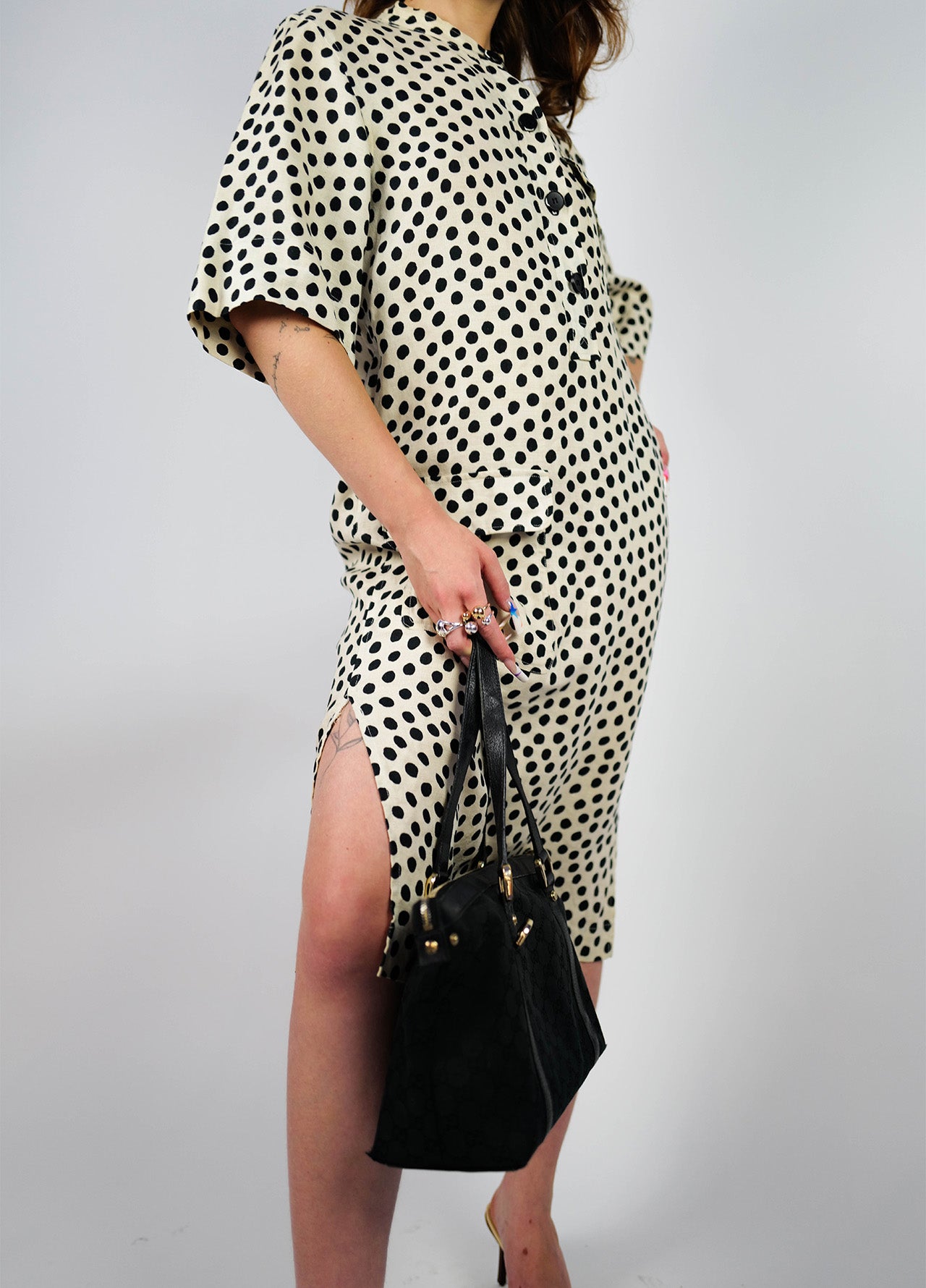 Robe-dress-YvesSaintLaurent-vintage-circa-1980-white-black-blanc-noir-3