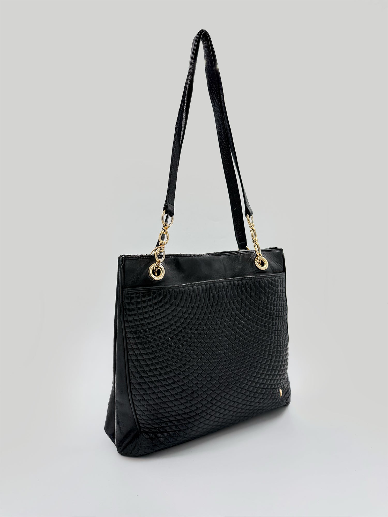 SAC BALLY CUIR NOIR VINTAGE