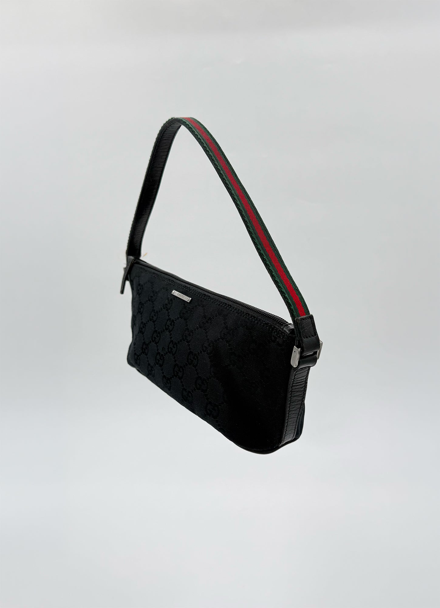 SAC GUCCI BOAT BLACK CANVA GG SUPREME WEB SHERRY LINE BAG VINTAGE 00'S