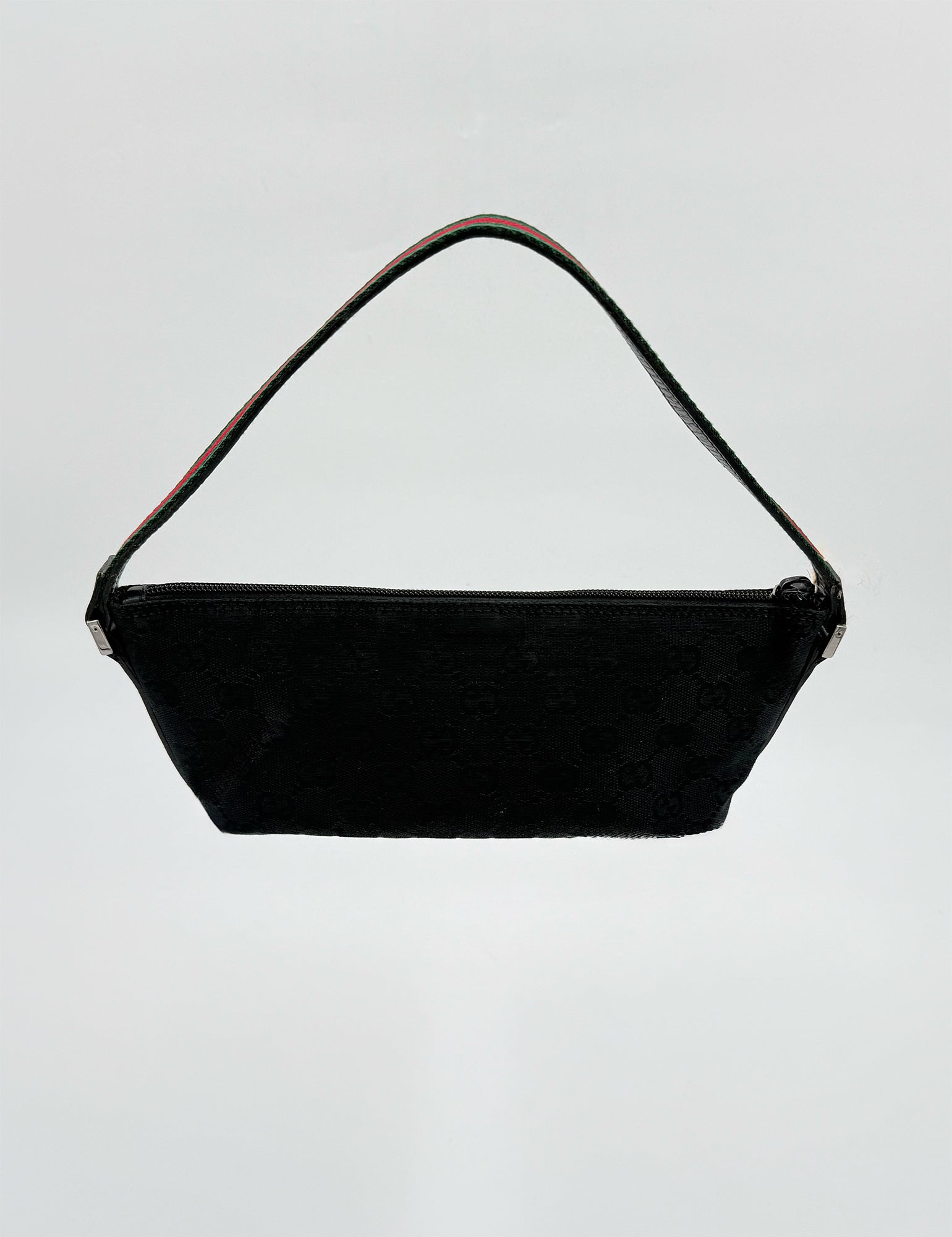 SAC GUCCI BOAT BLACK CANVA GG SUPREME WEB SHERRY LINE BAG VINTAGE 00'S