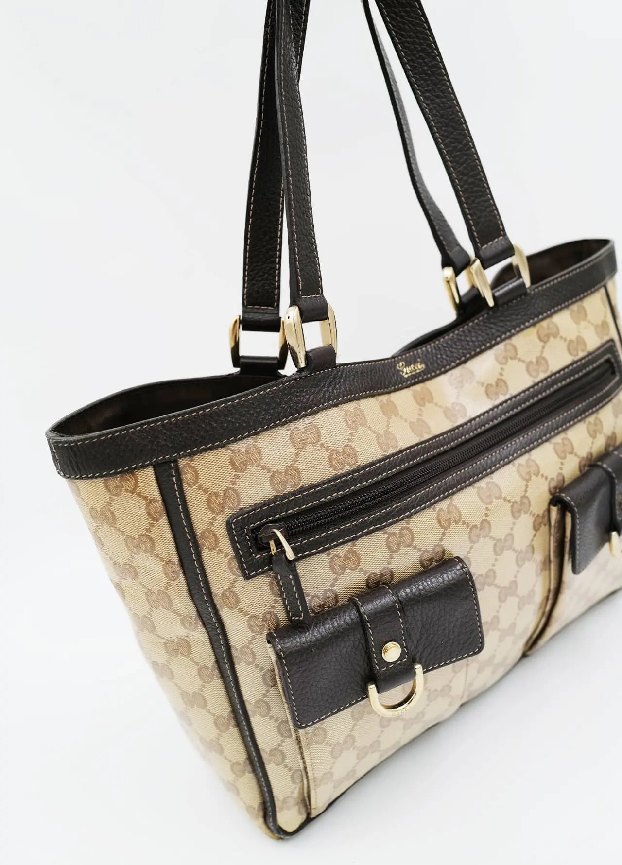Sac-Cabas-totebag-bag-Gucci-GG-Crystal-Abbey-Dring-Vintage-2000-Y2K-beige-brown-brun-2