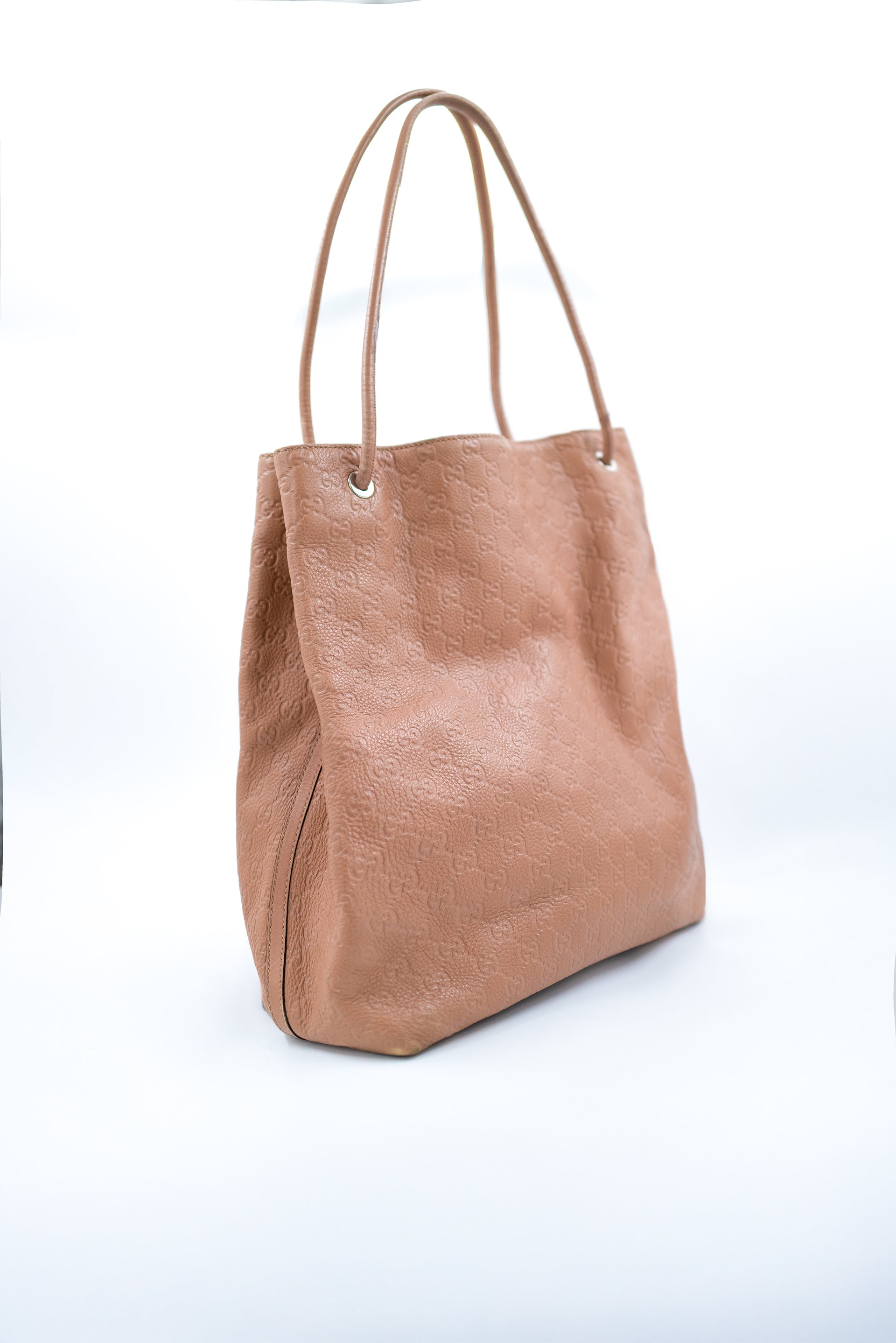 SAC GUCCI LEATHER LIGHT BROWN TOTE BAG 00'S-629