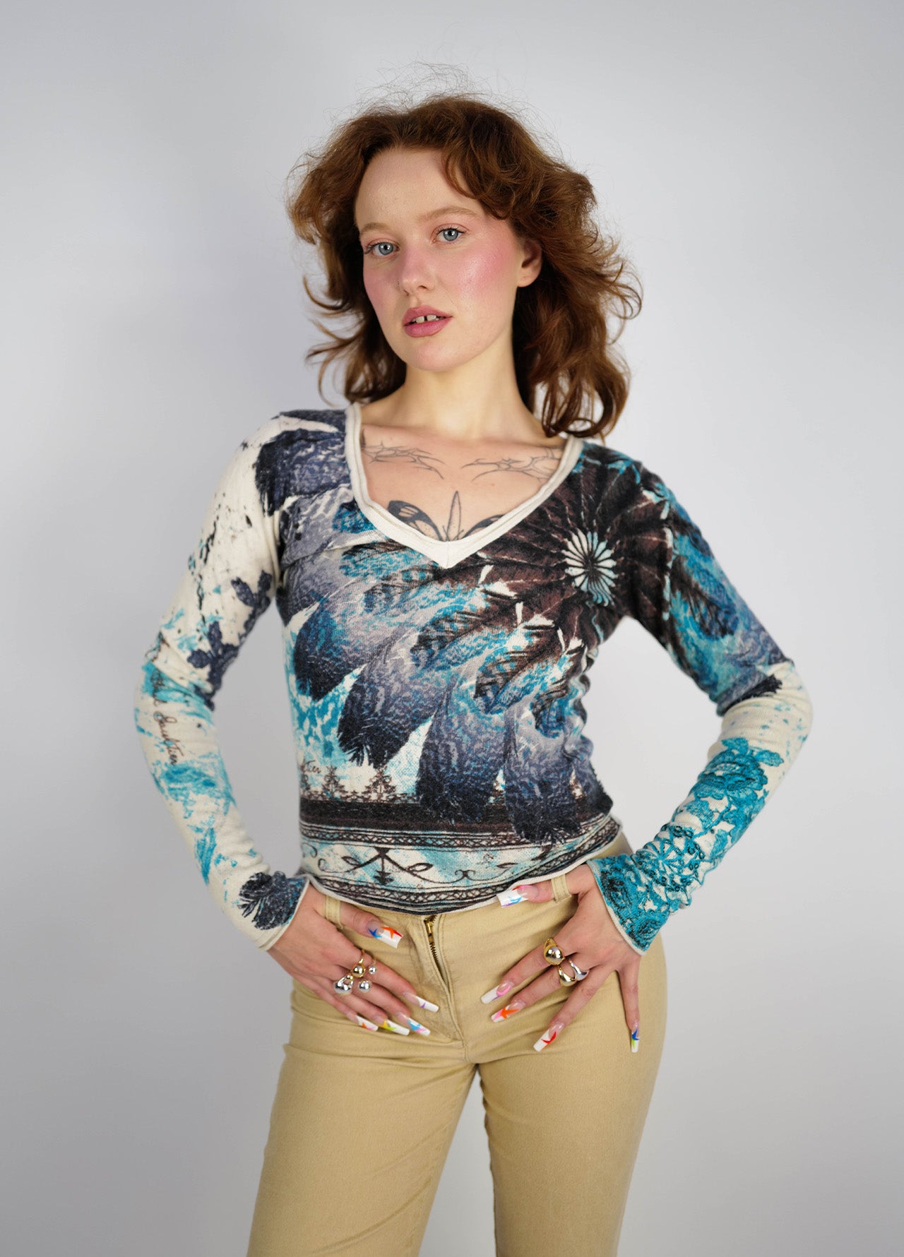 Top-haut-JPG-JeanPaulGaultier-Jeans-Vintage-Blue-bleu-motifs-1