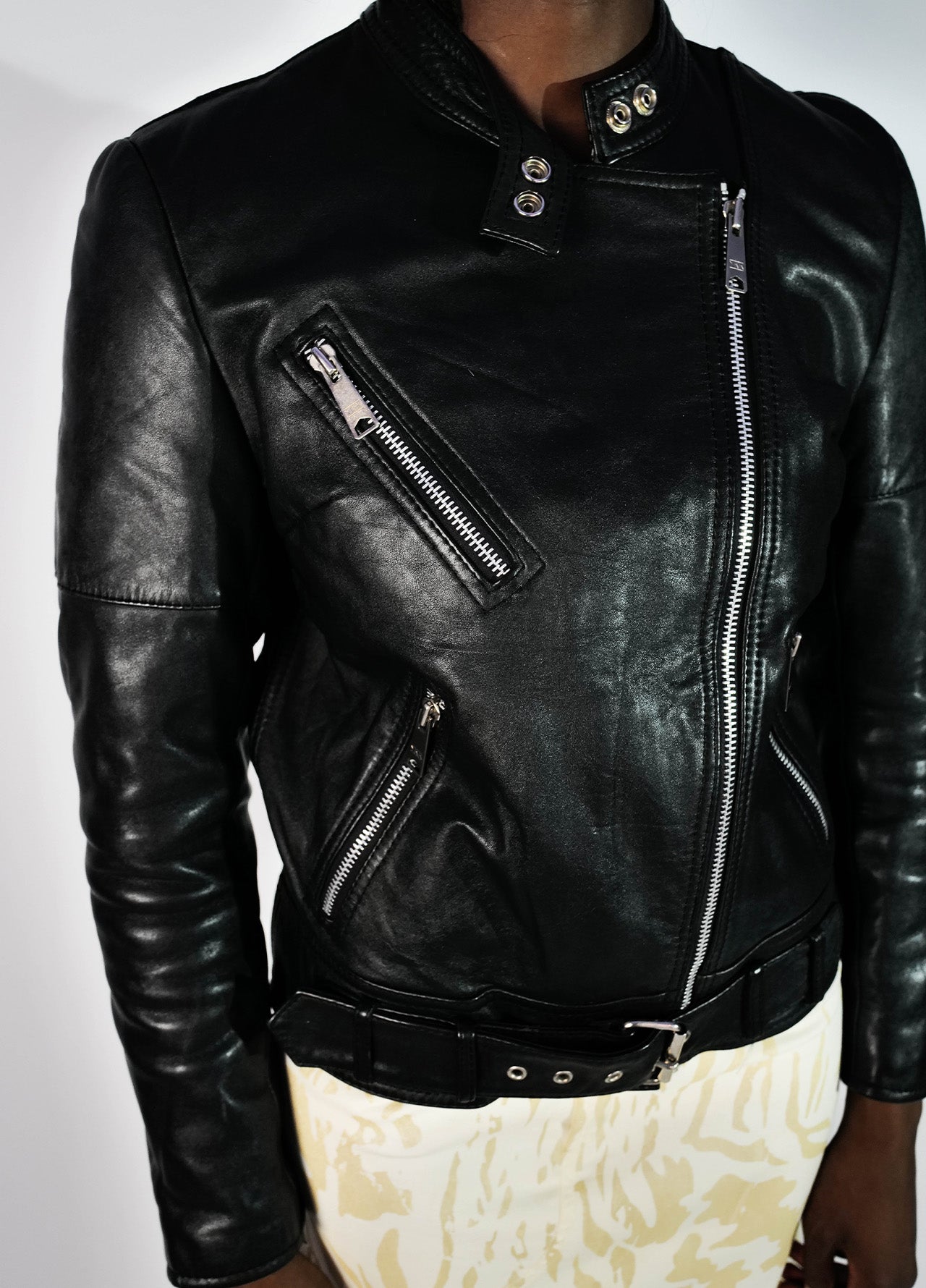 VESTE-TYPE-PERFECTO-CUIR-VINTAGE-90'S