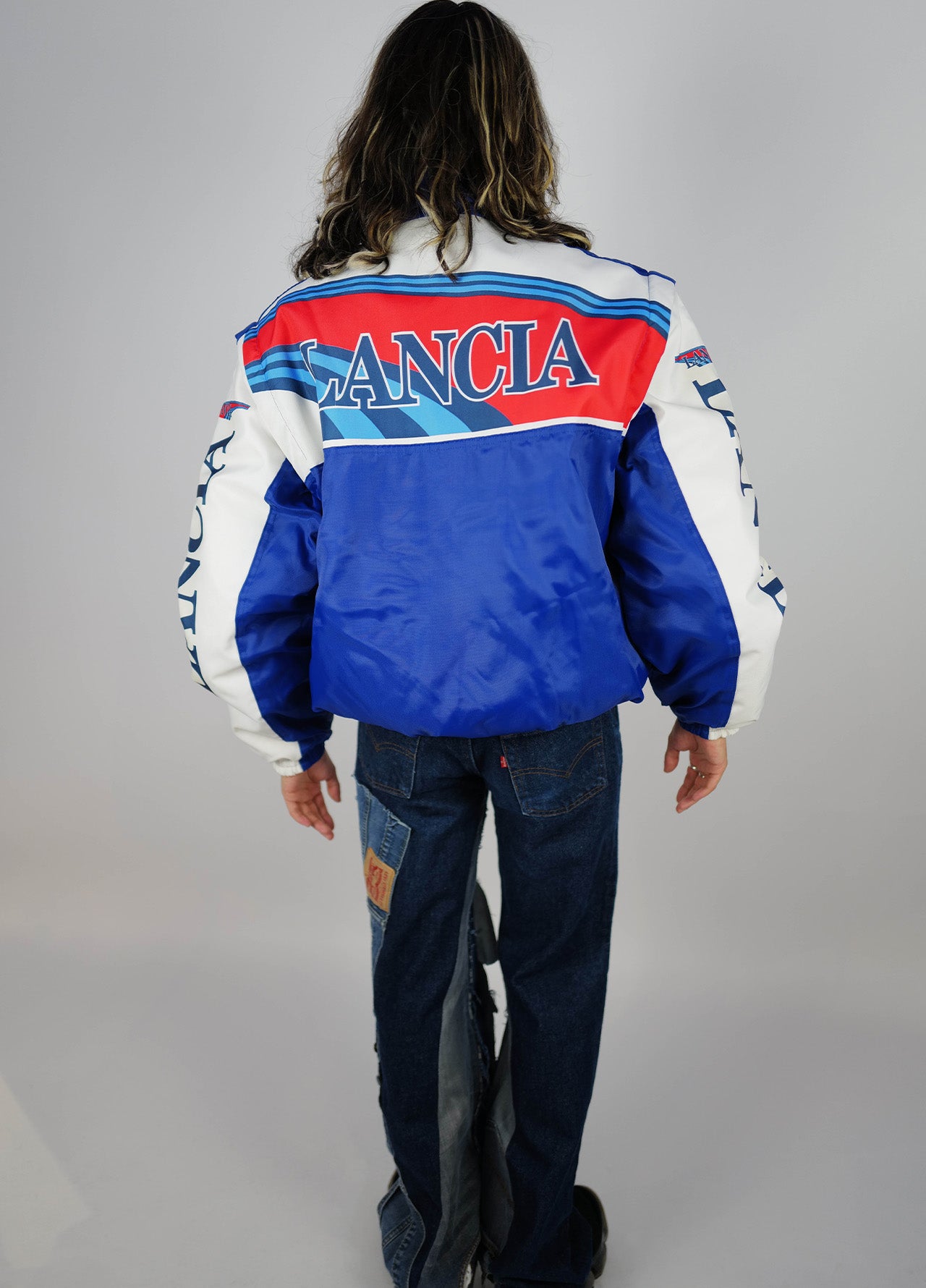 Veste-Jacket-Bombers-Lancia-Raceing-Race-Vintage-90-blue-bleu-red-rouge-1