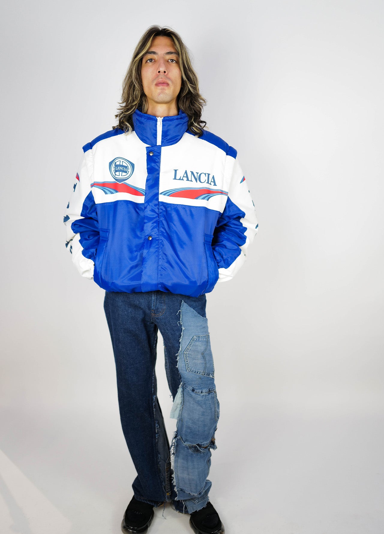 Veste-Jacket-Bombers-Lancia-Raceing-Race-Vintage-90-blue-bleu-red-rouge-2