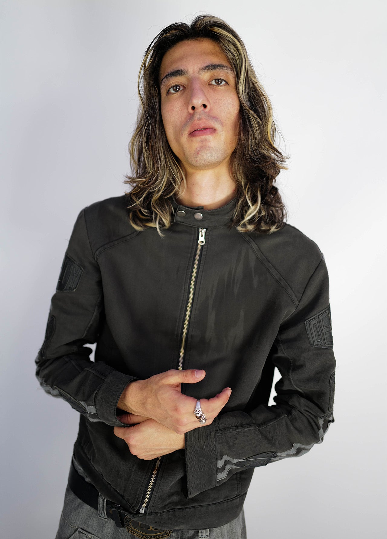 Veste-Jacket-Denim-Richmond-Vintage-2000-Y2K-black-noir-grey-gris-2