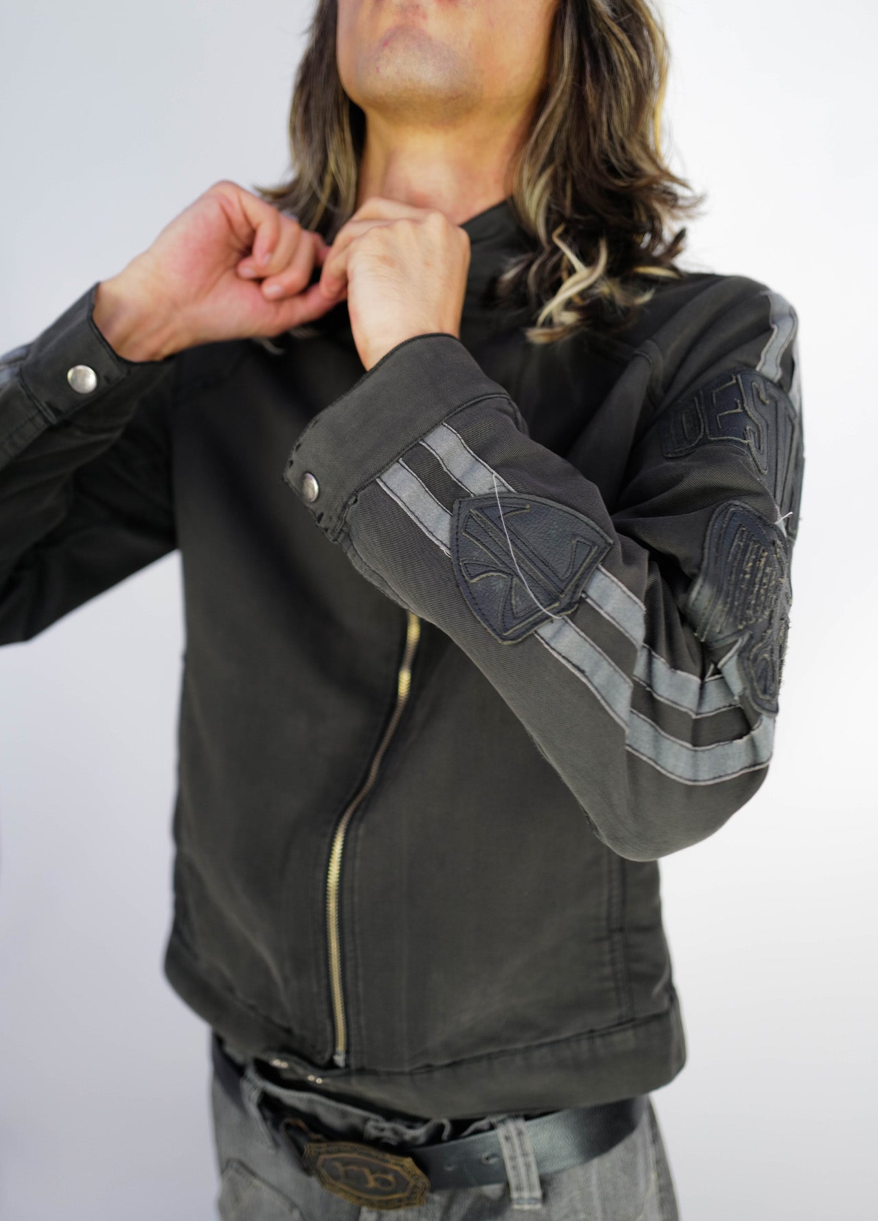 Veste-Jacket-Denim-Richmond-Vintage-2000-Y2K-black-noir-grey-gris-5